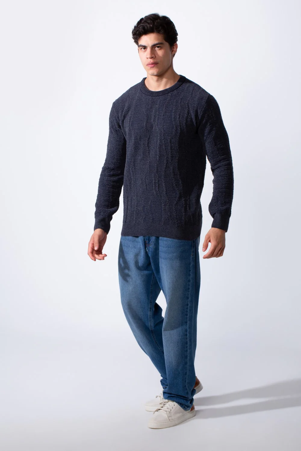 Men's Round Neck Slim Fit Soft Textured Knitted Pullover - Image 12