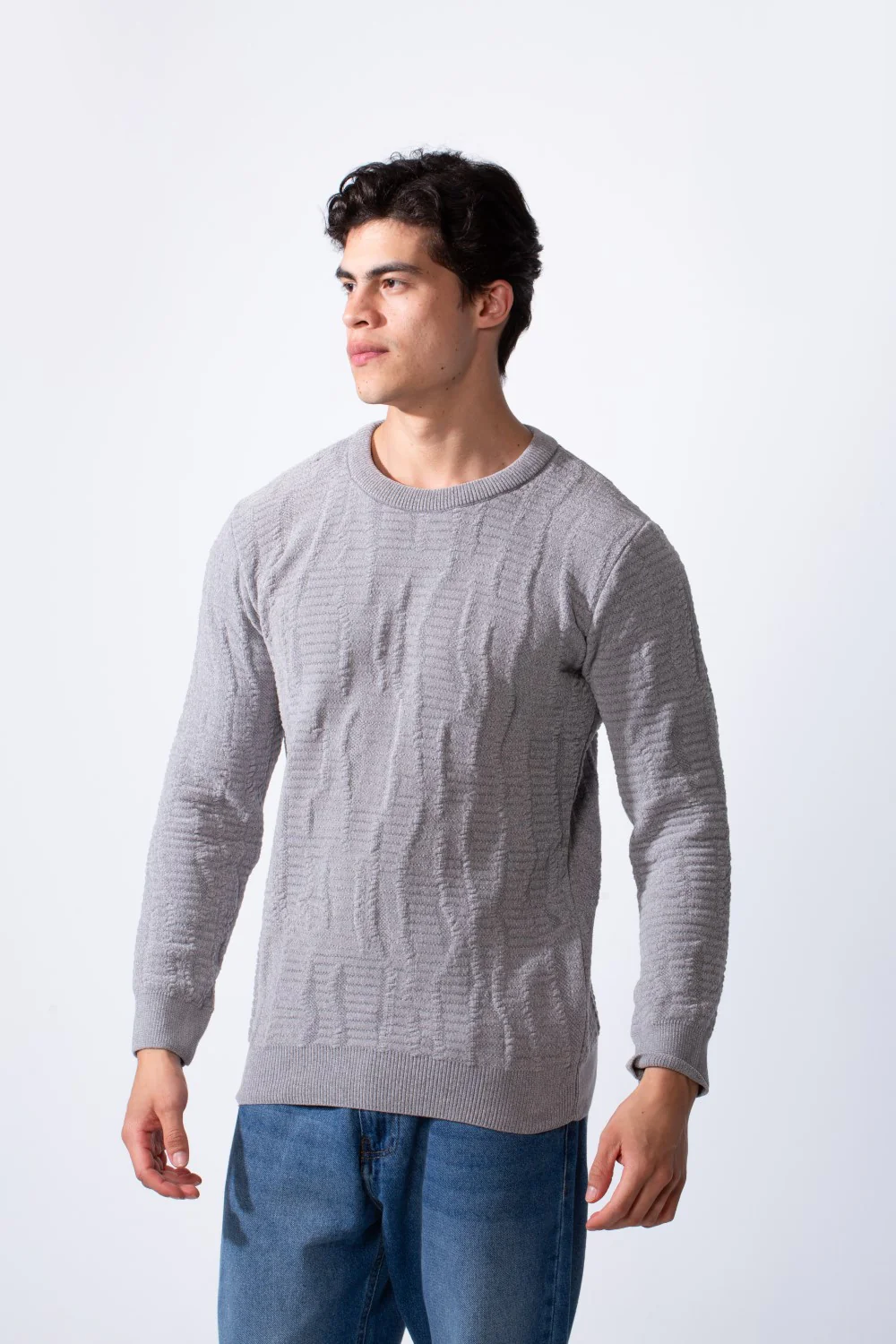 Men's Round Neck Slim Fit Soft Textured Knitted Pullover - Image 5
