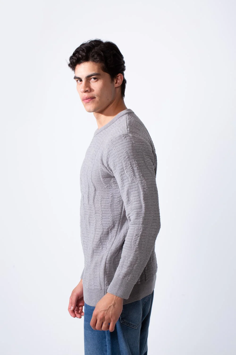Men's Round Neck Slim Fit Soft Textured Knitted Pullover - Image 7