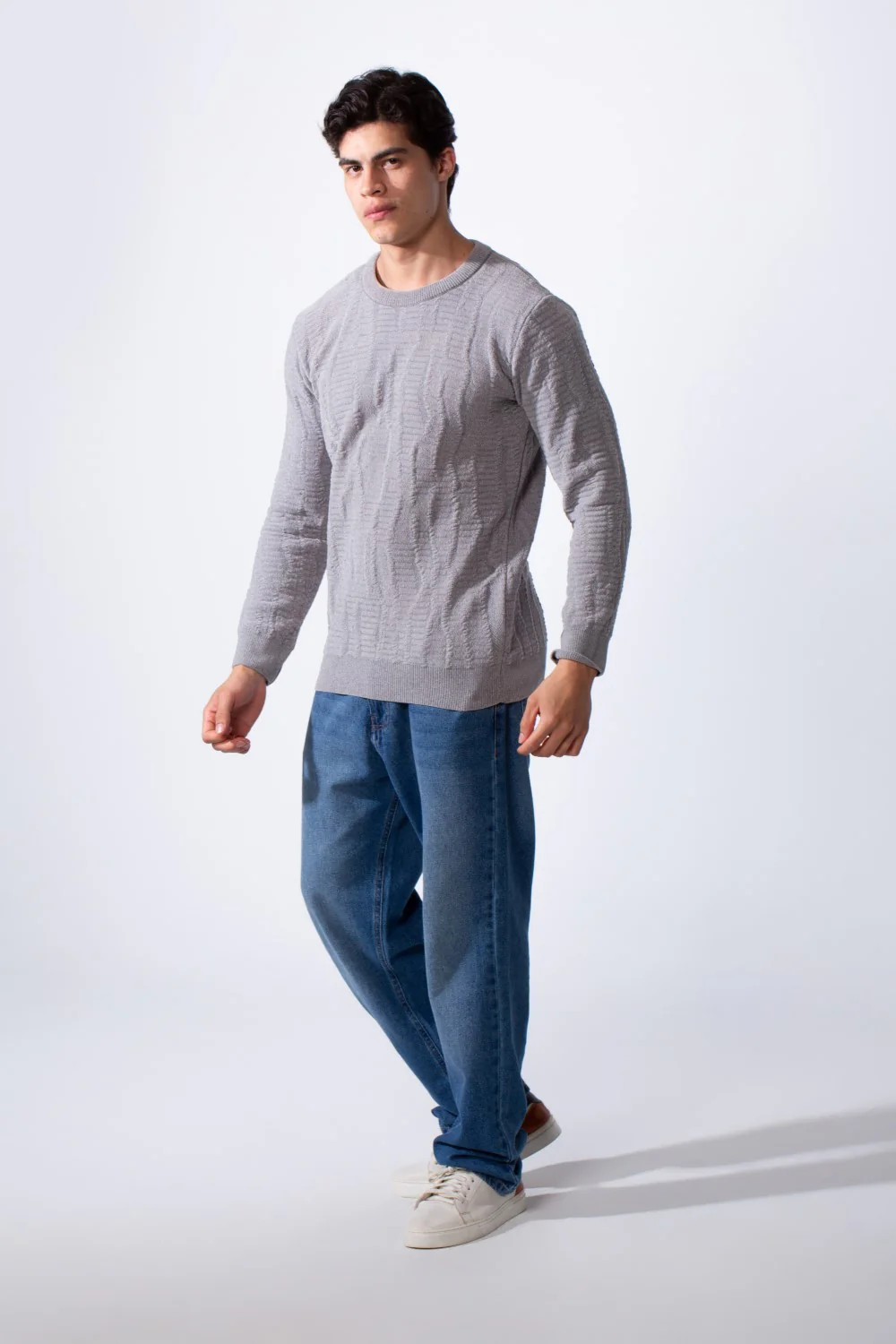 Men's Round Neck Slim Fit Soft Textured Knitted Pullover - Image 8
