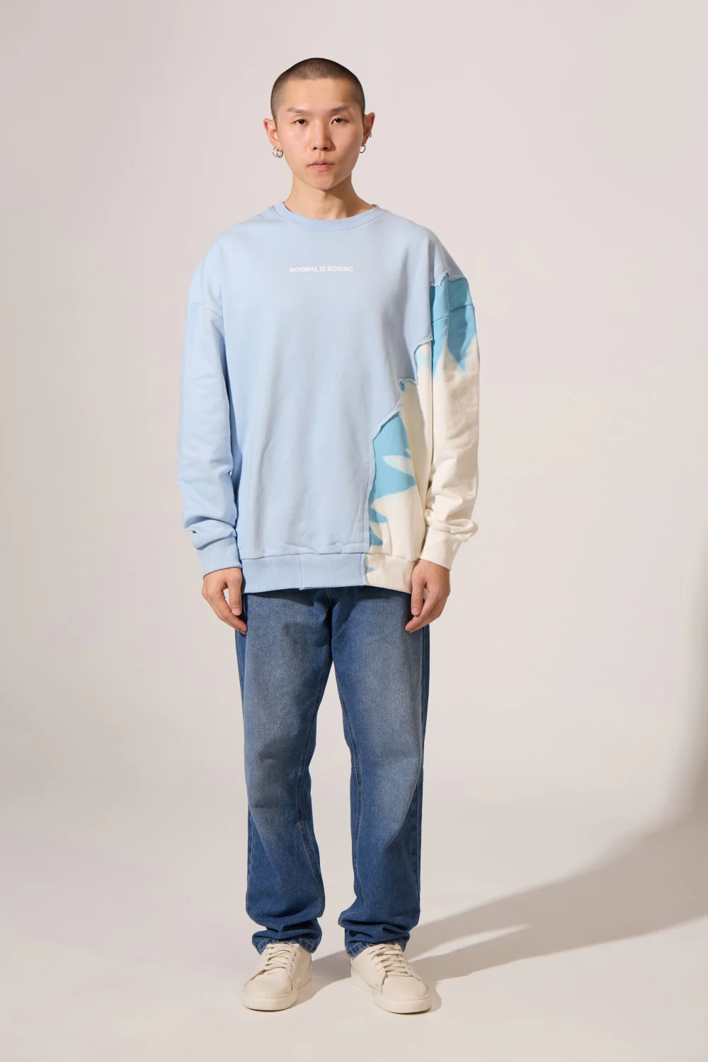 Men's Round Neck Sweatshirt Modern Design Long Sleeve Melton Oversize - Image 12