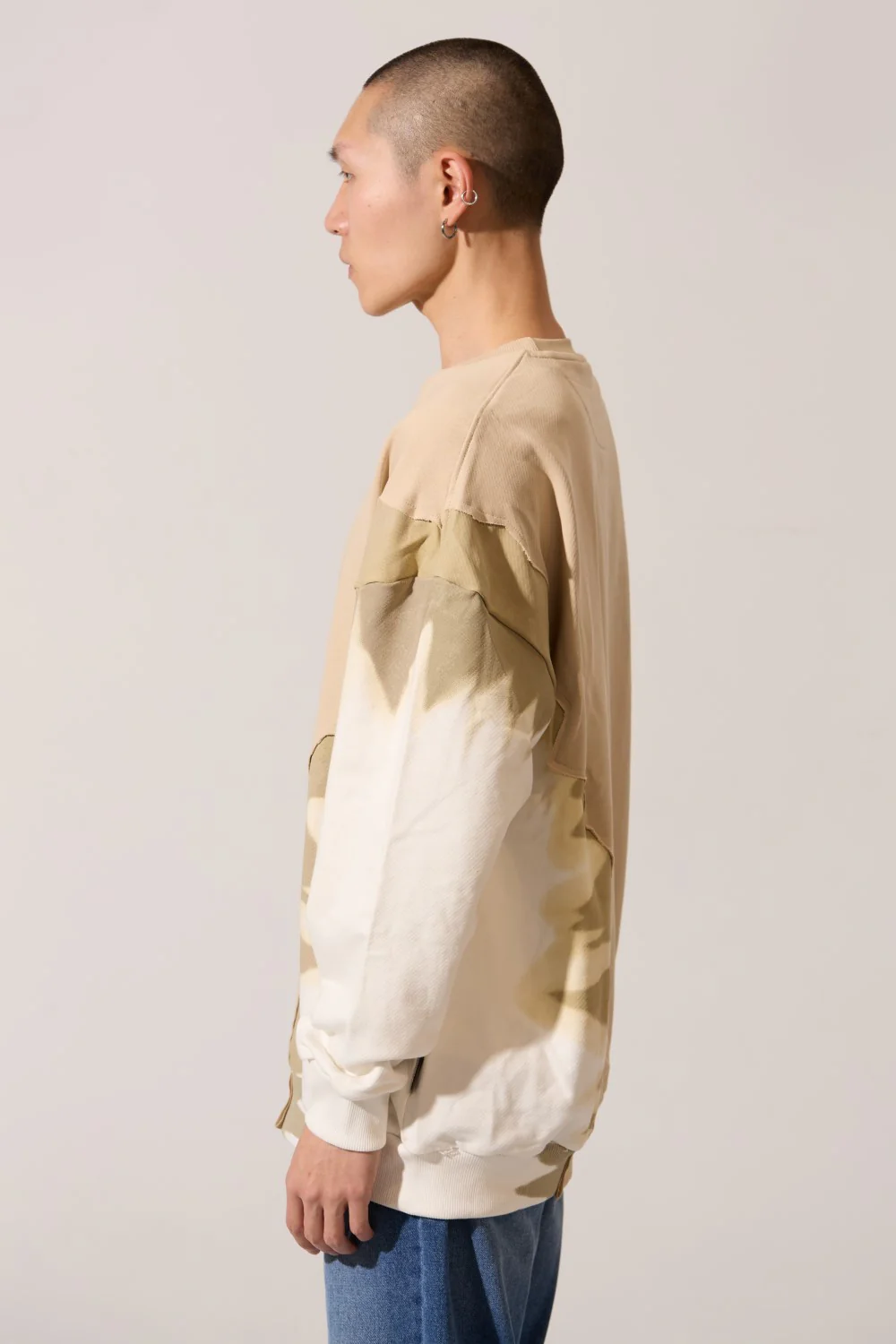Men's Round Neck Sweatshirt Modern Design Long Sleeve Melton Oversize - Image 3