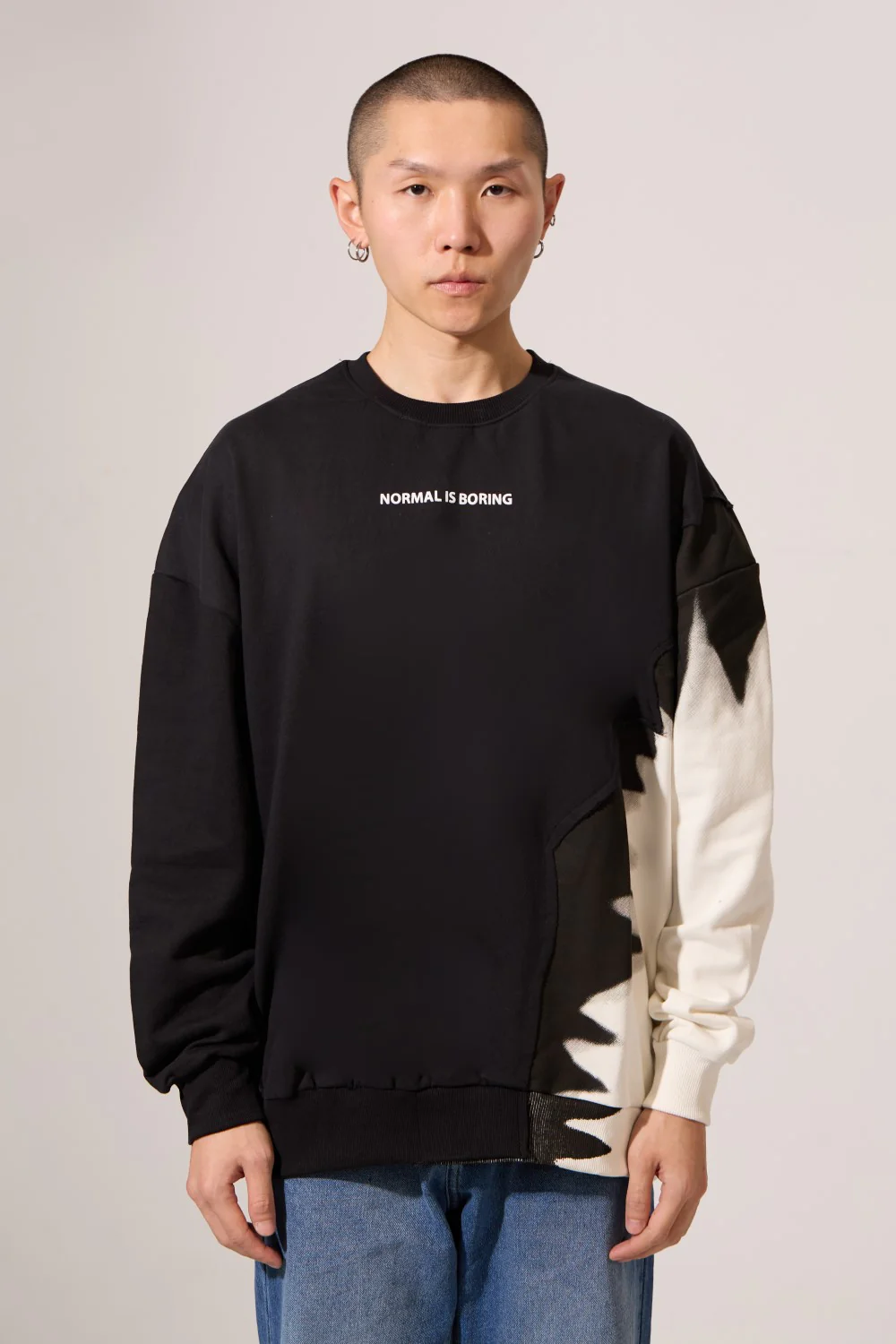 Men's Round Neck Sweatshirt Modern Design Long Sleeve Melton Oversize - Image 5