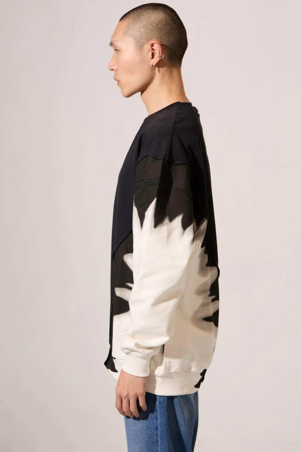 Men's Round Neck Sweatshirt Modern Design Long Sleeve Melton Oversize - Image 7