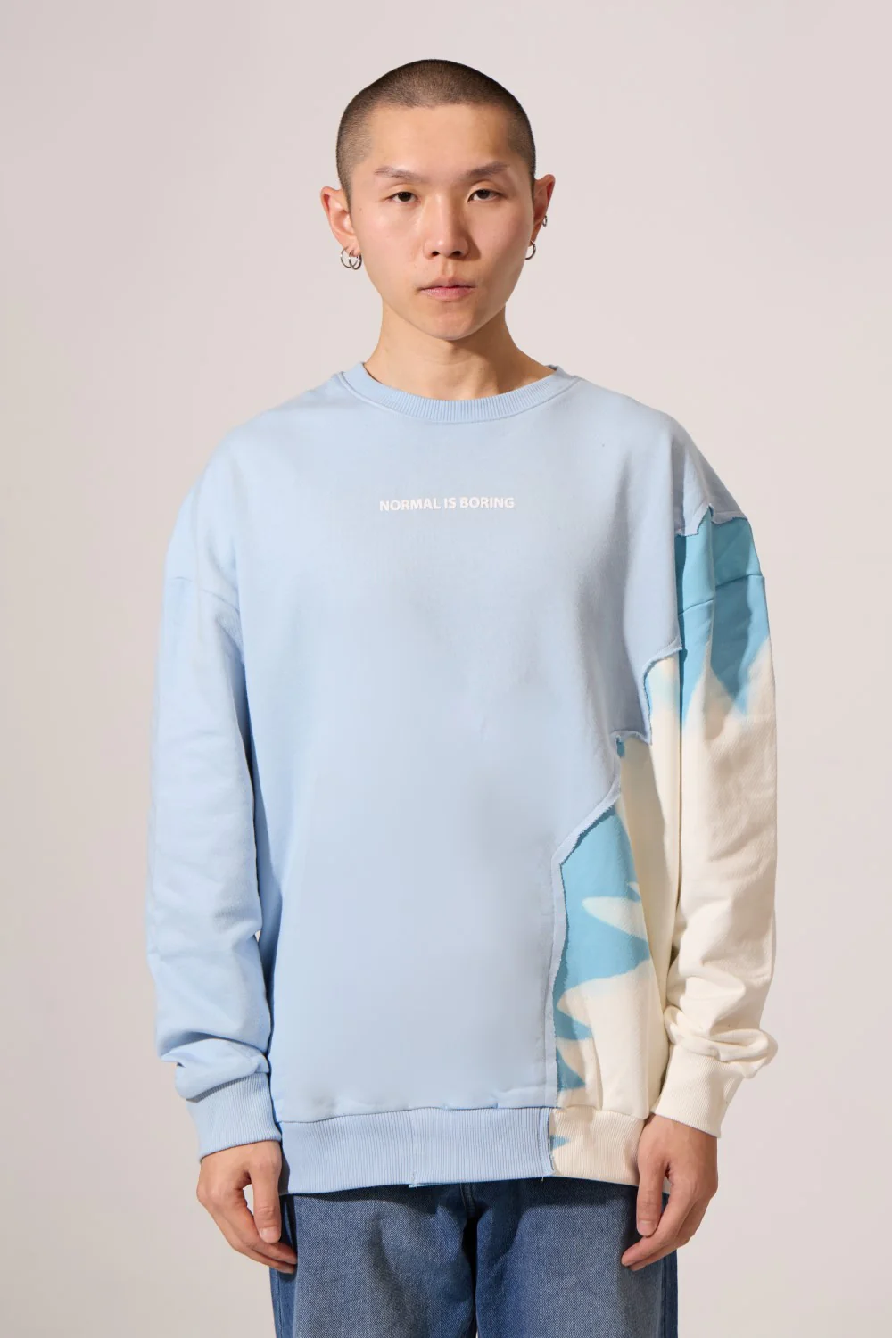 Men's Round Neck Sweatshirt Modern Design Long Sleeve Melton Oversize - Image 9