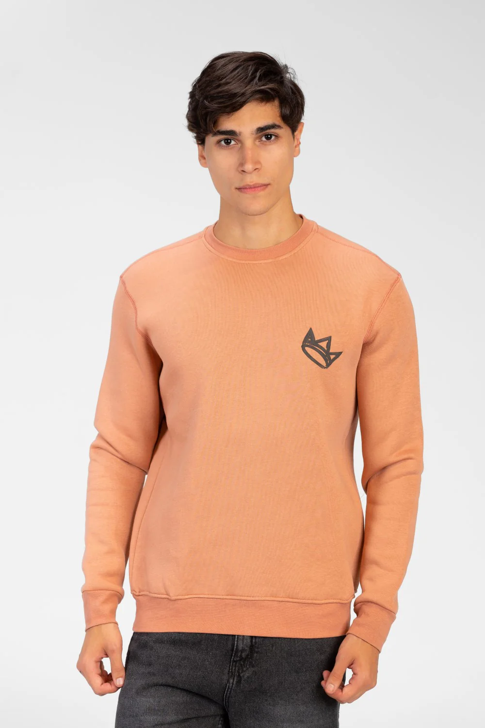 Men's Round Neck Sweatshirt With A Crown Print On The Front - Image 5