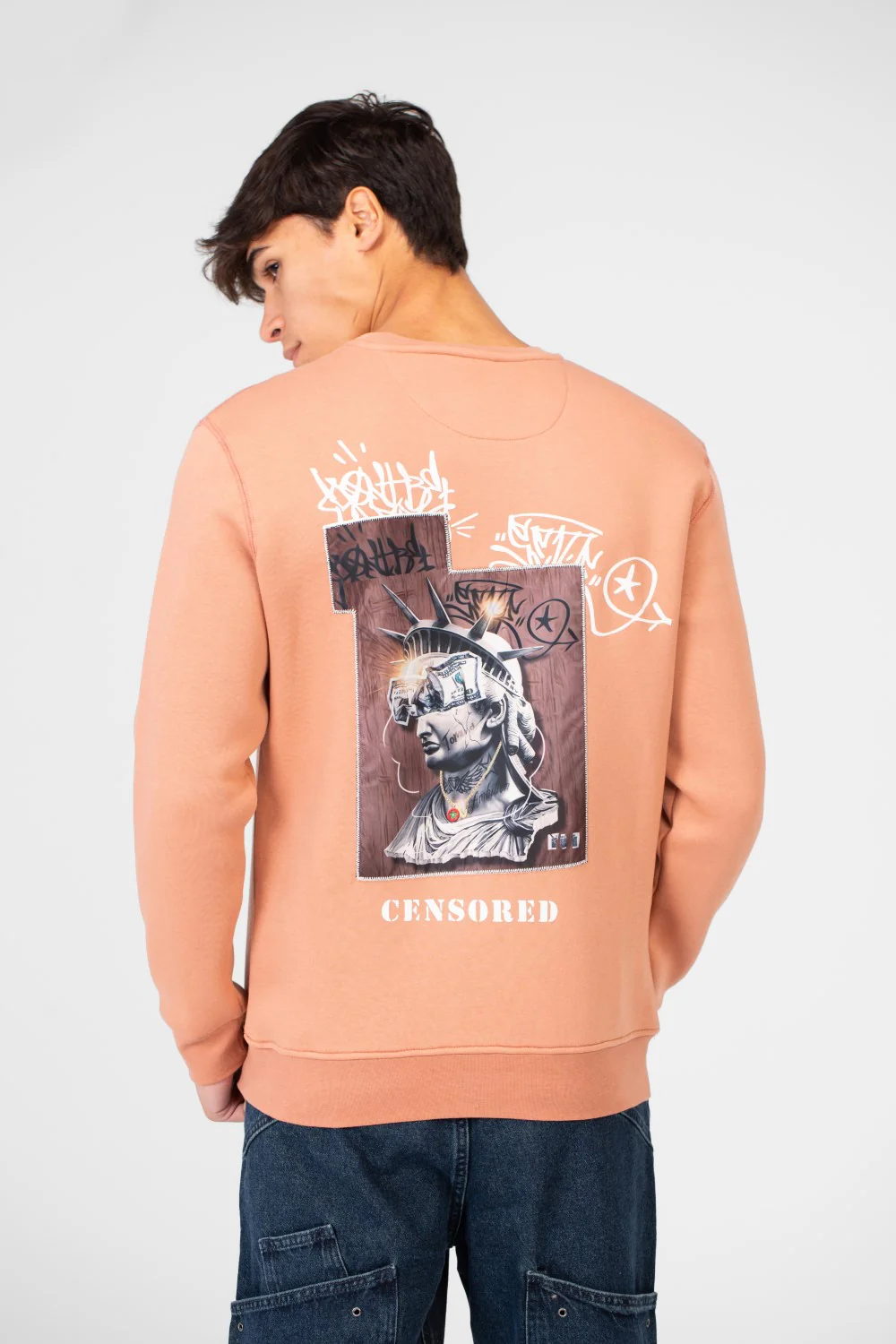 Men's Round Neck Sweatshirt With A Graphic Print On The Back - Image 6