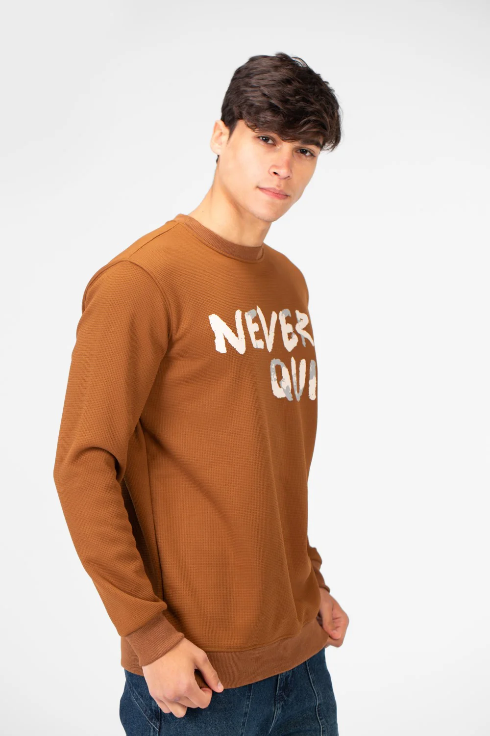 Men's Round Neck Sweatshirt With A Print On The Front - Image 11