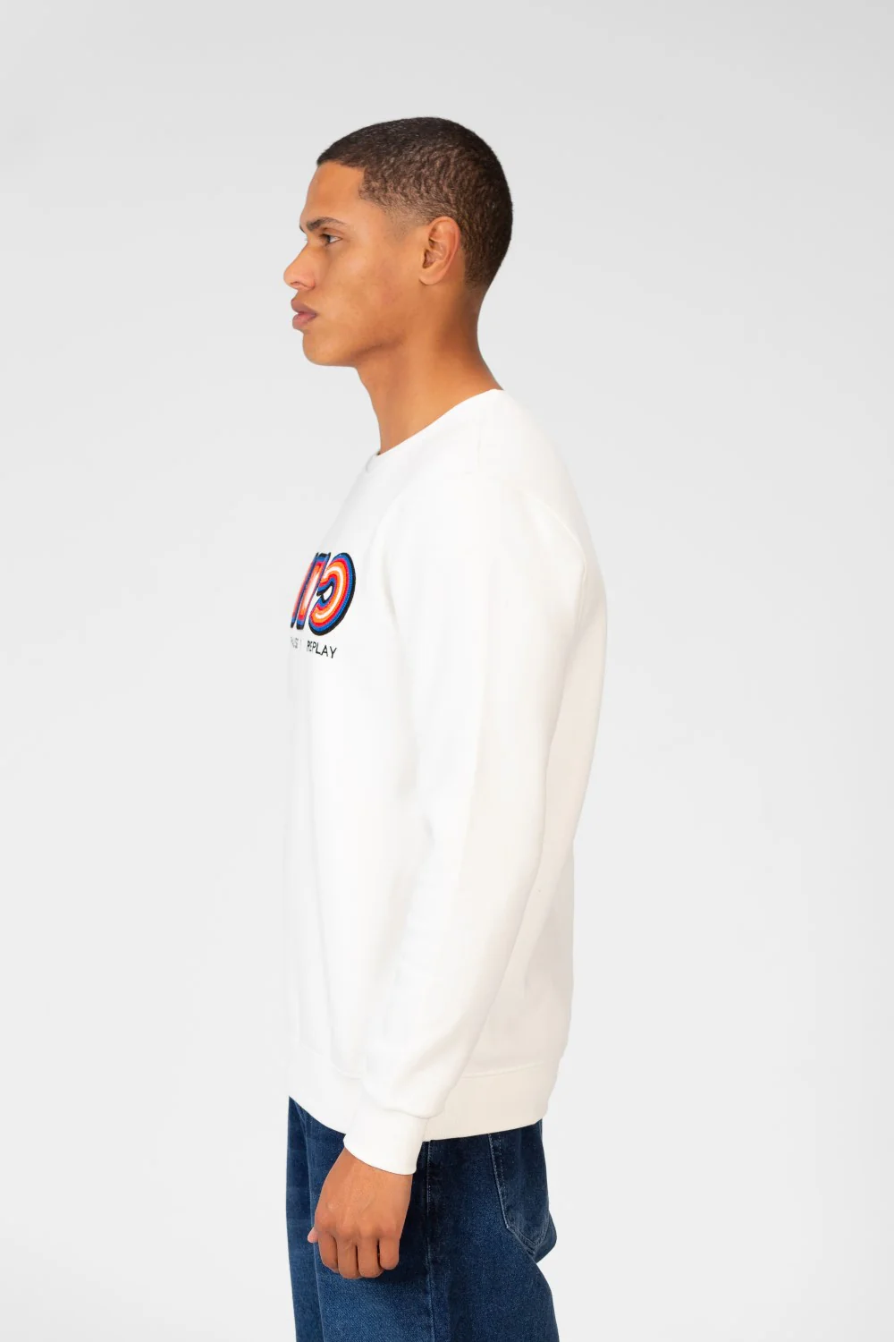 Men's Round Neck Sweatshirt With Front Print - Image 11