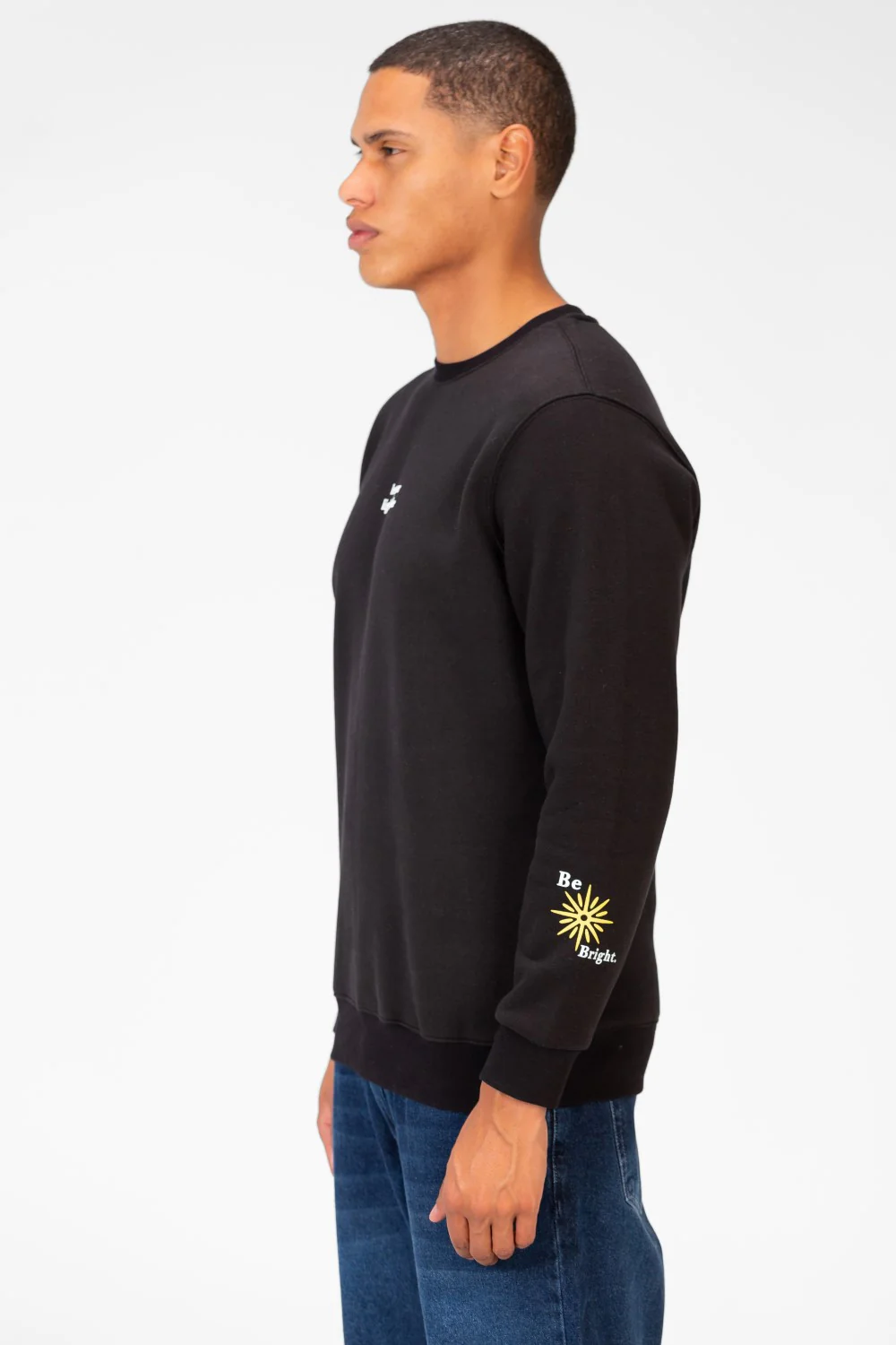 Men's Round Neck Sweatshirt With Text Print - Image 3