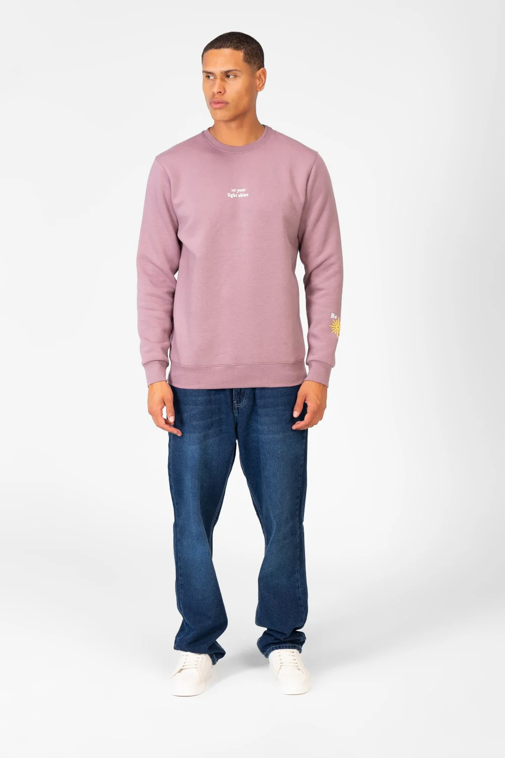 Men's Round Neck Sweatshirt With Text Print - Image 8
