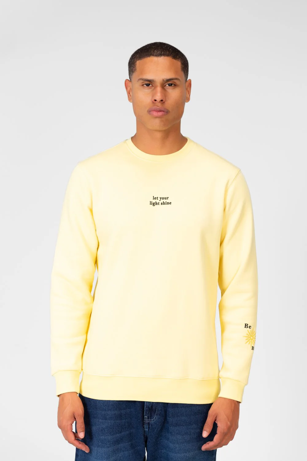 Men's Round Neck Sweatshirt With Text Print - Image 9