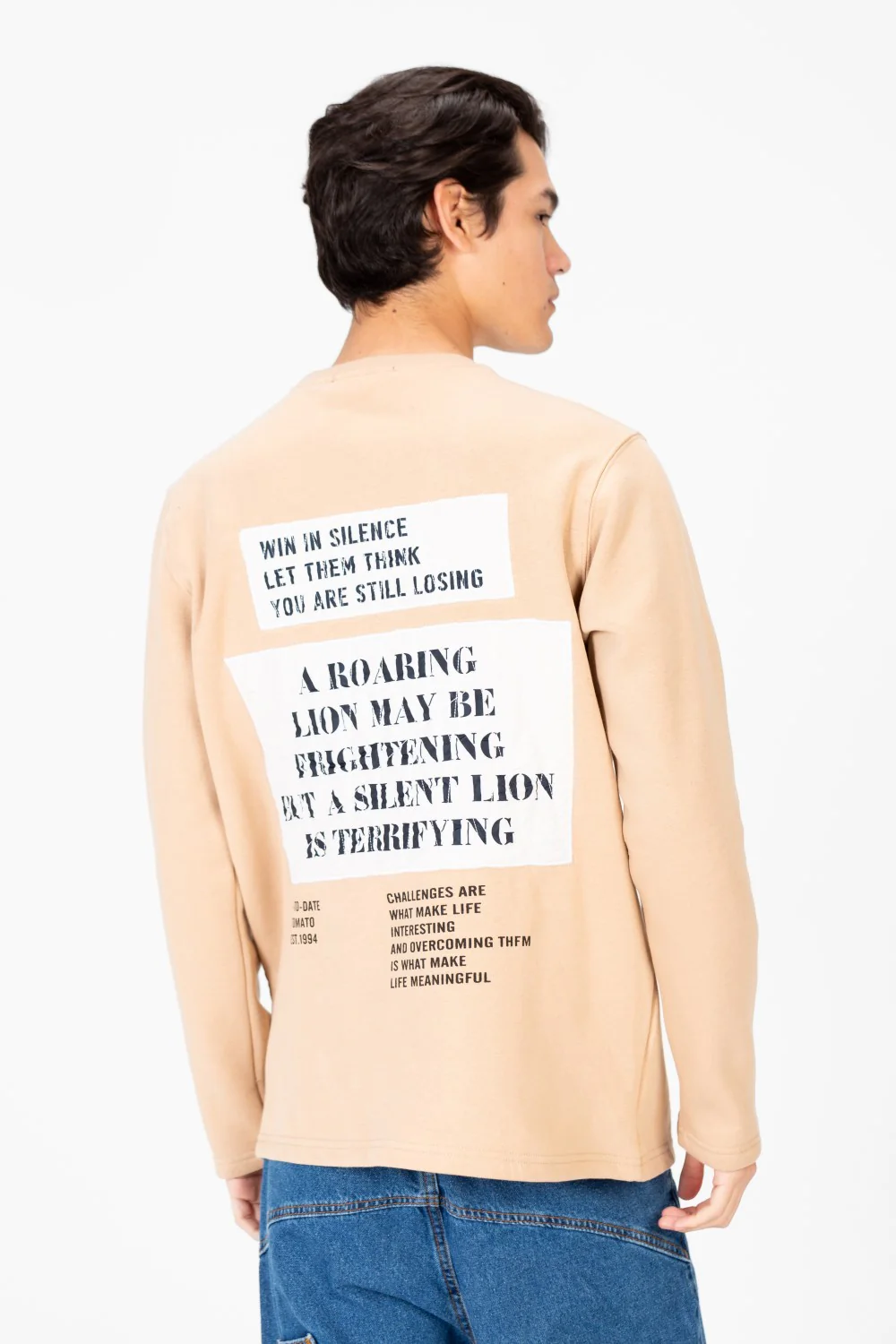 Men's Round Neck Text Print Sweatshirt - Image 22