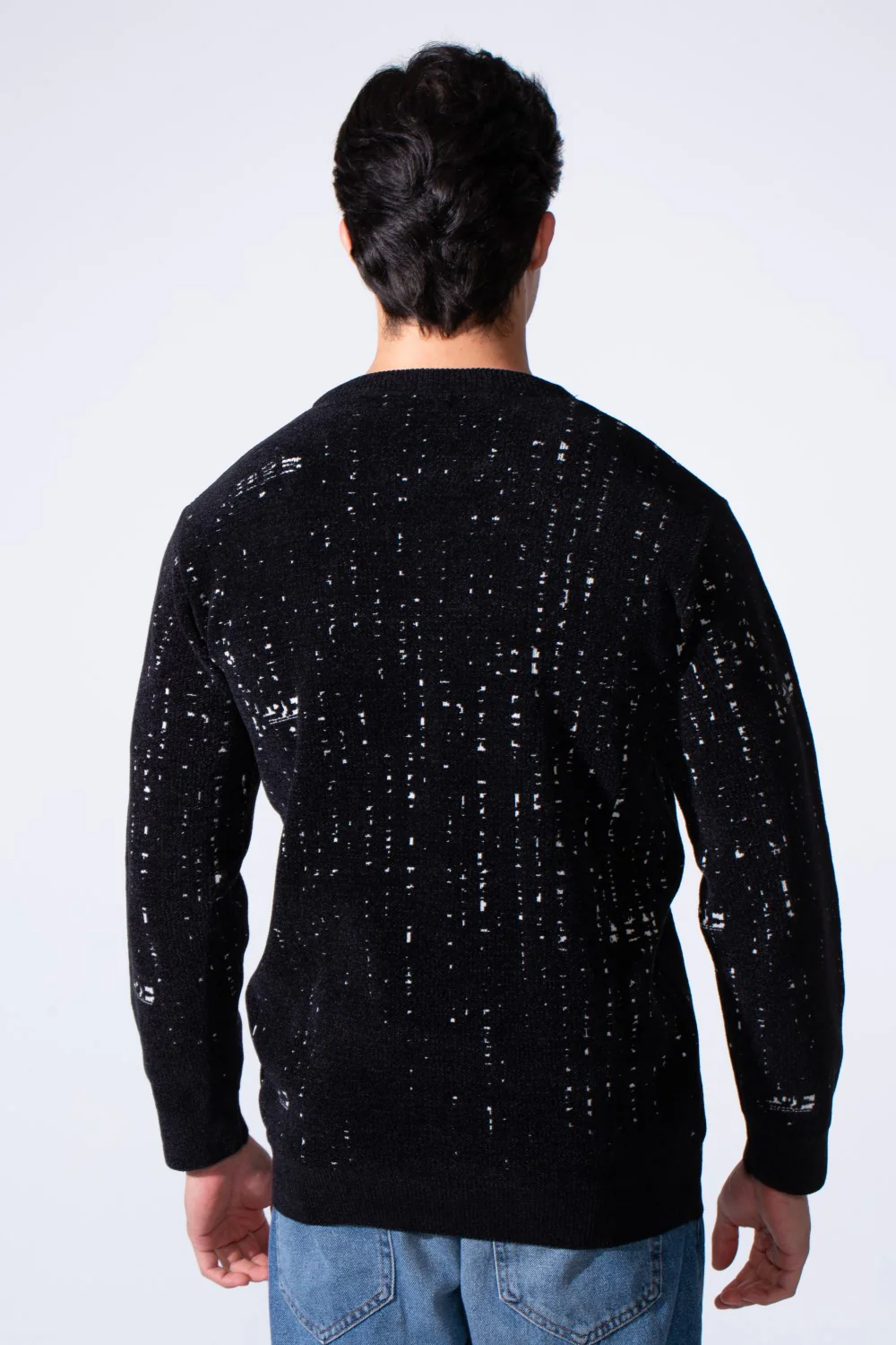 Men's Round Neckline Slim Fit Printed Jakar Modern Casual Pullover Sweater - Image 6