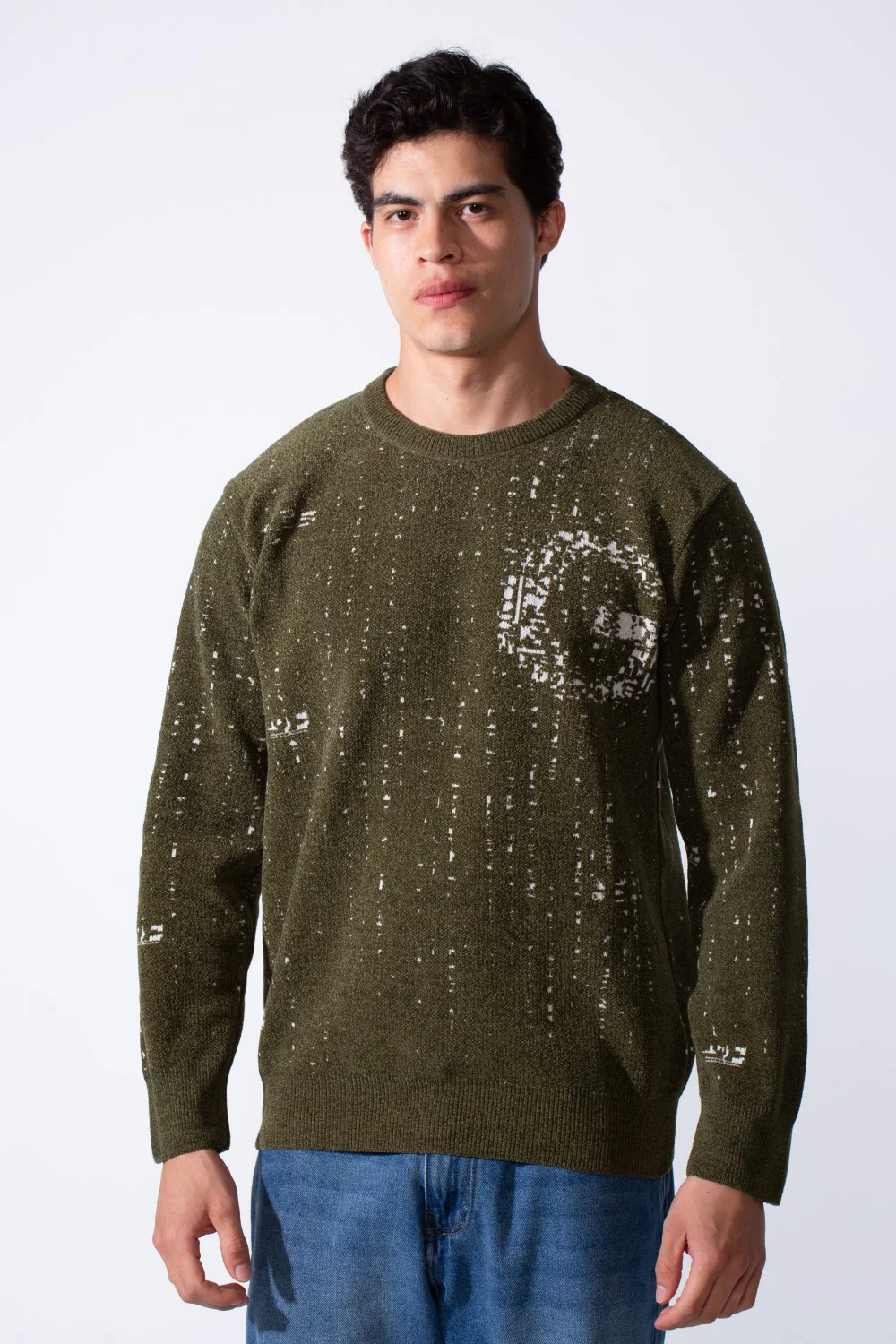 Men's Round Neckline Slim Fit Printed Jakar Modern Casual Pullover Sweater - Image 9