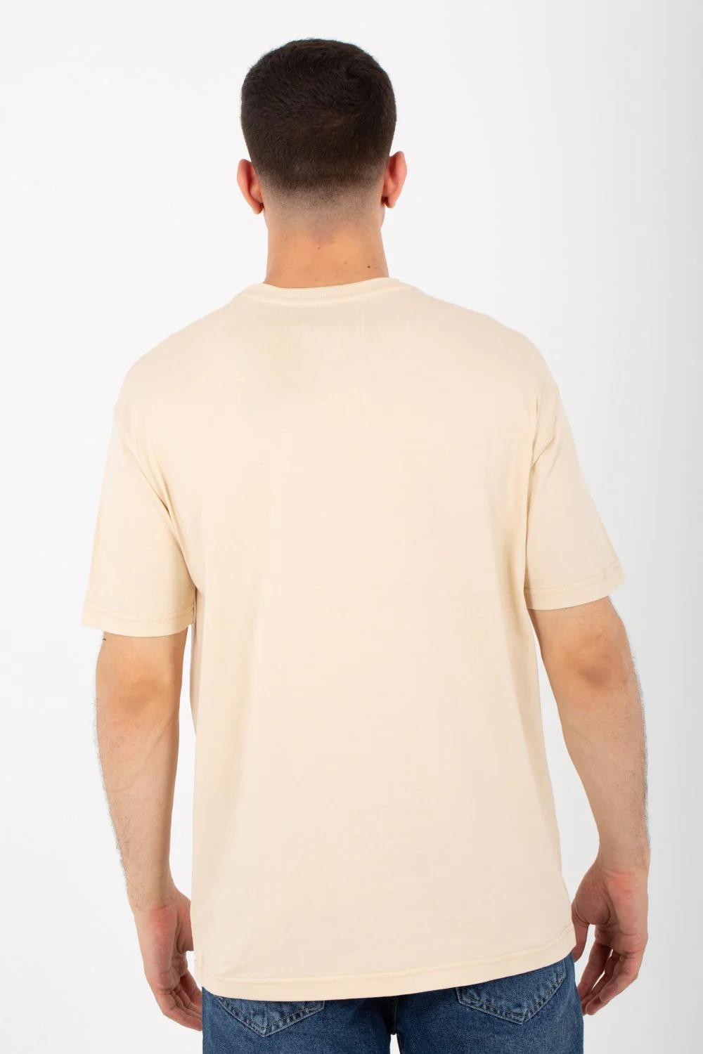 Men's Round Over Size T-Shirt With Short Sleeves And Summer Melton Material - Image 2