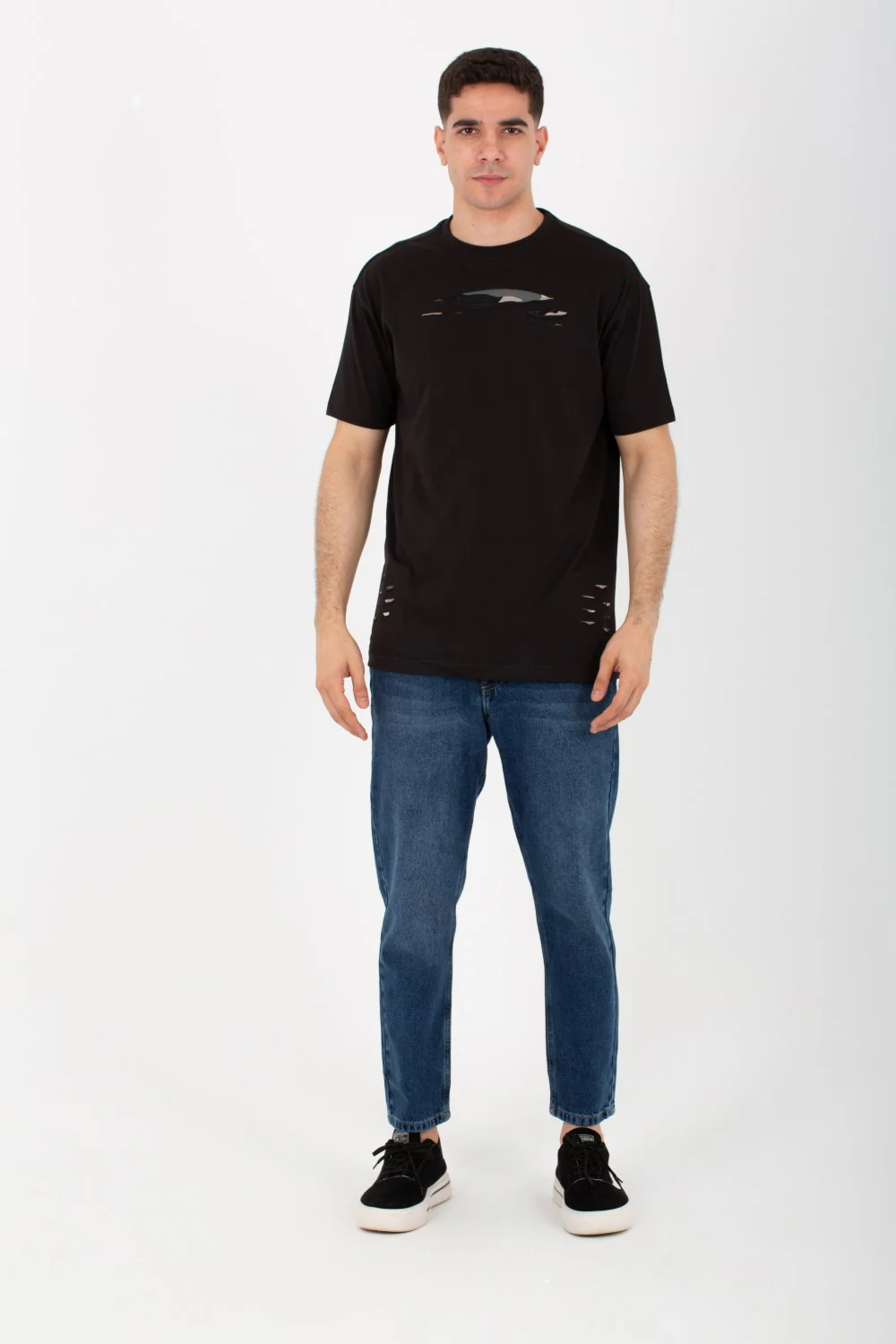 Men's Round Over Size T-Shirt With Short Sleeves And Summer Melton Material - Image 4