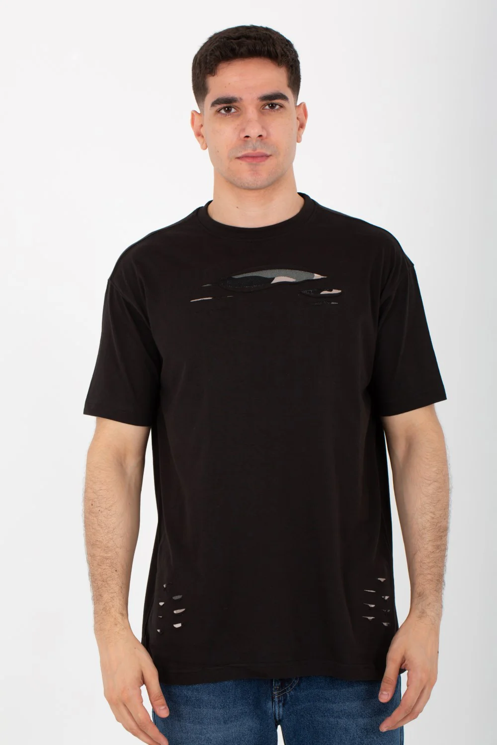 Men's Round Over Size T-Shirt With Short Sleeves And Summer Melton Material - Image 6
