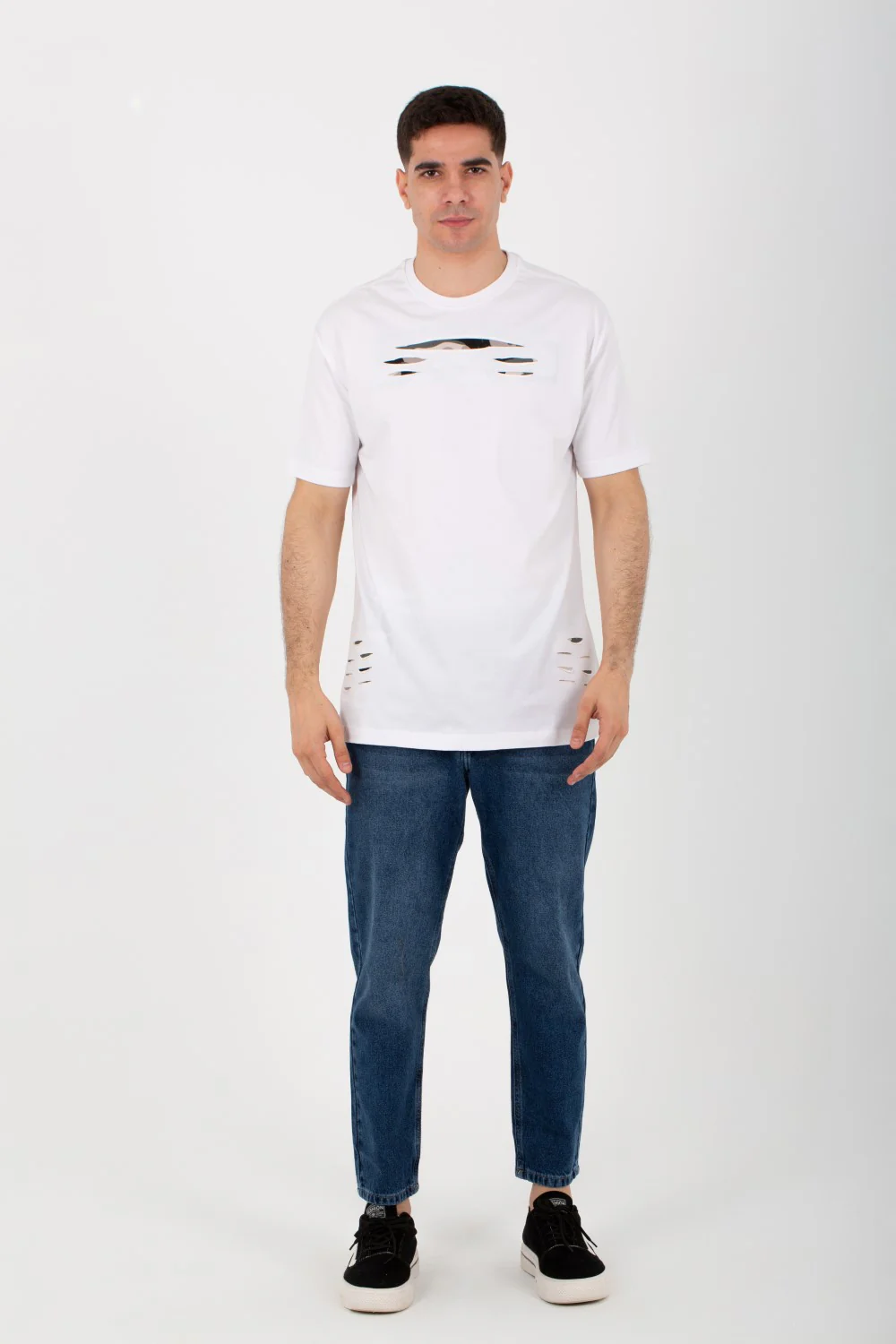 Men's Round Over Size T-Shirt With Short Sleeves And Summer Melton Material - Image 7