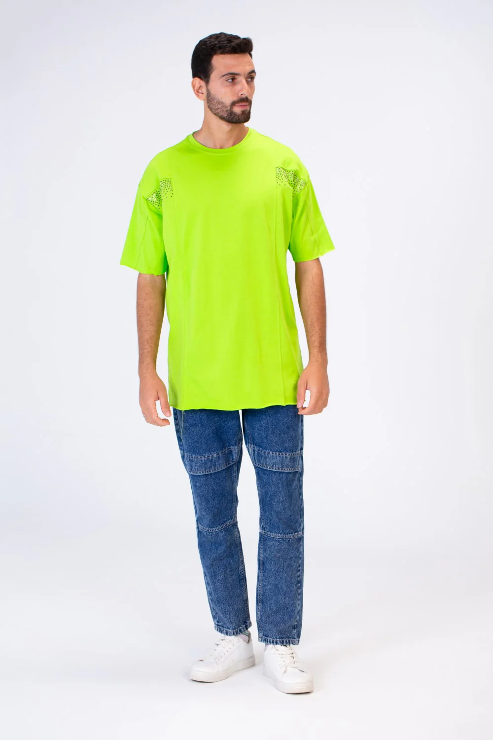 Mens Round Oversize Basic Plain T-shirt With A Modern Fit - Image 3
