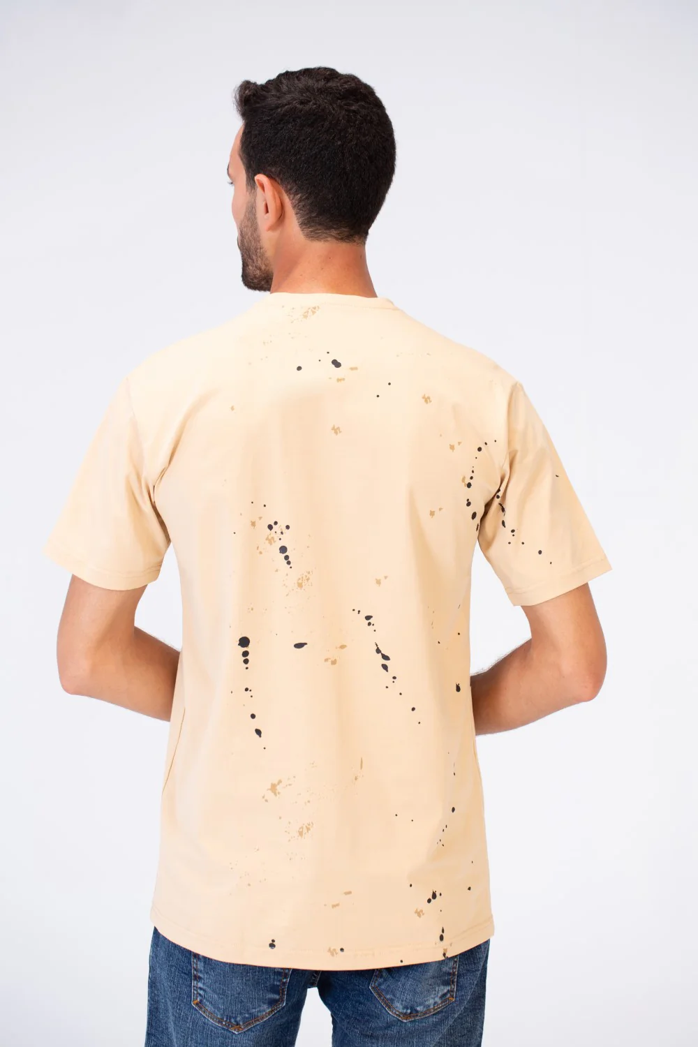 Mens Round Print Slim Fit Casual Short Sleeve T-Shirt - Image 2