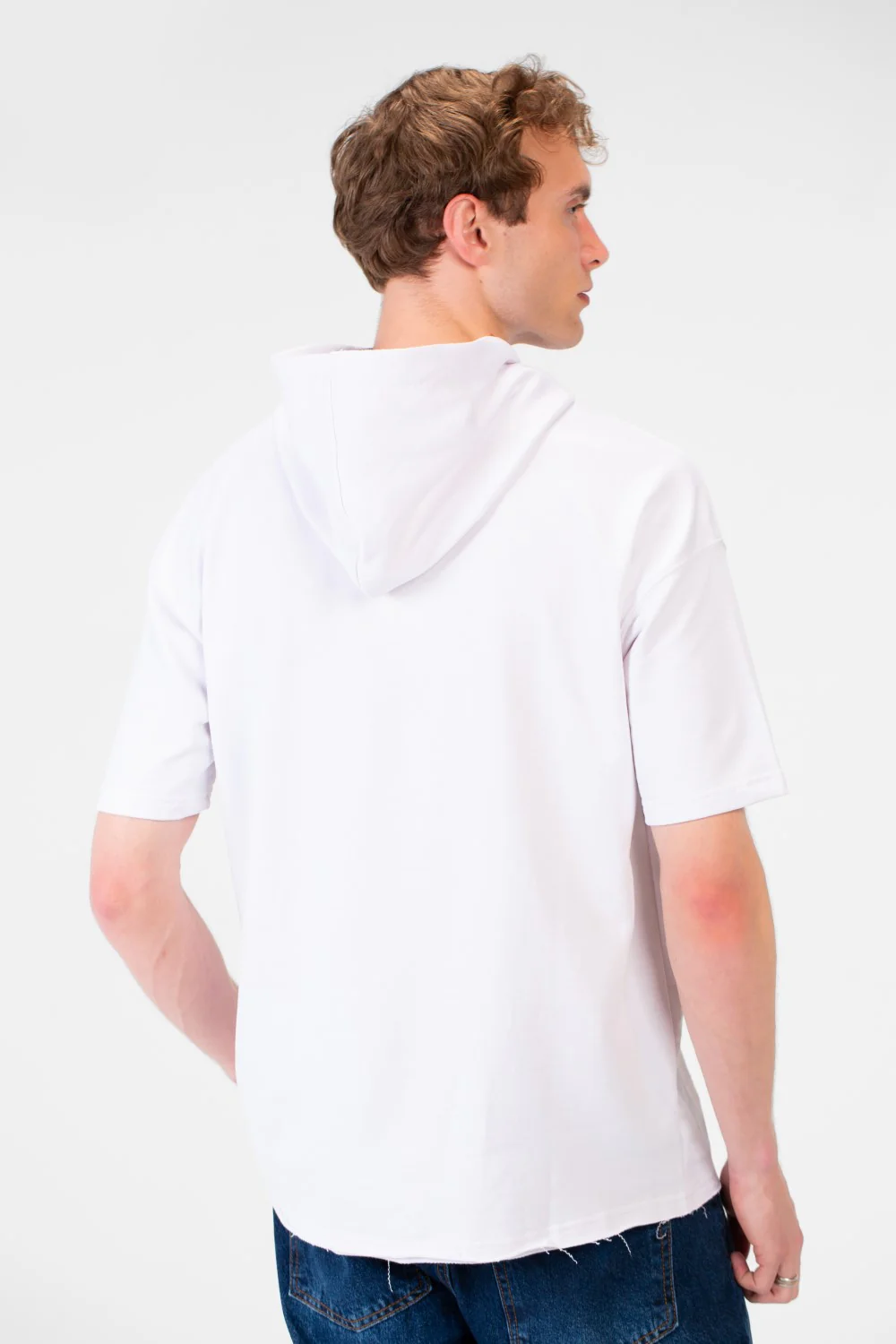 Men's Round Short Sleeves Regular Fit Summer Melton Hood T-shirt - Image 10
