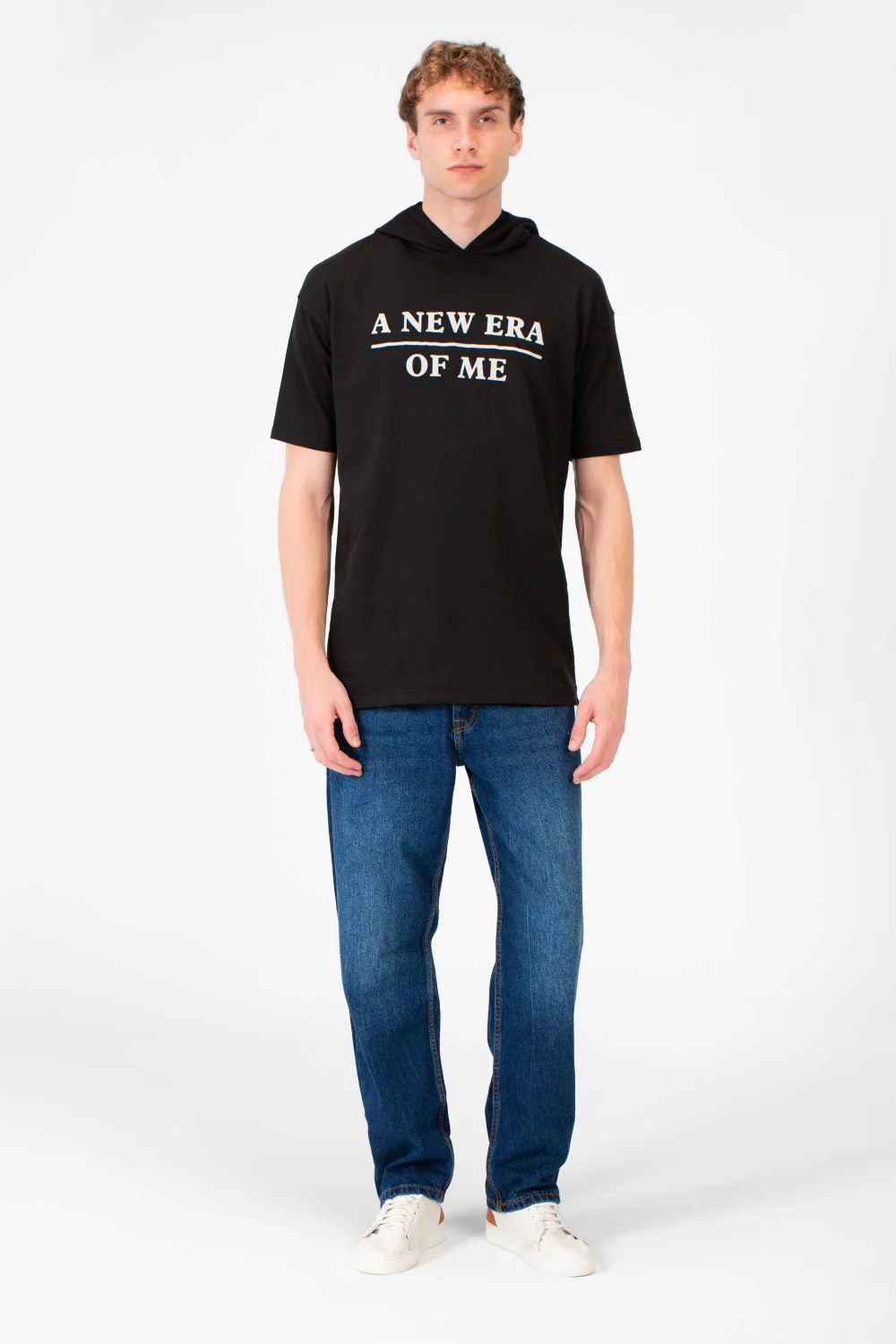 Men's Round Short Sleeves Regular Fit Summer Melton Hood T-shirt - Image 4