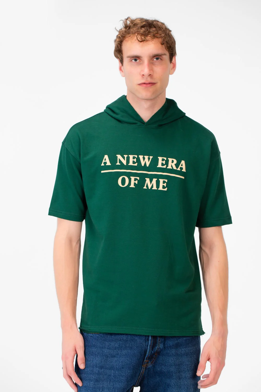Men's Round Short Sleeves Regular Fit Summer Melton Hood T-shirt - Image 5