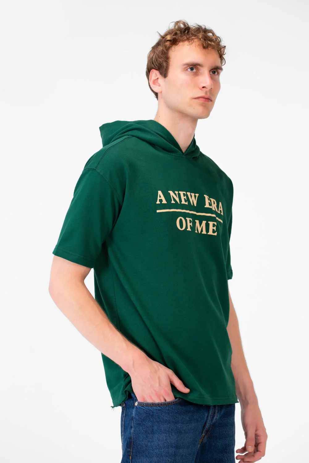 Men's Round Short Sleeves Regular Fit Summer Melton Hood T-shirt - Image 7