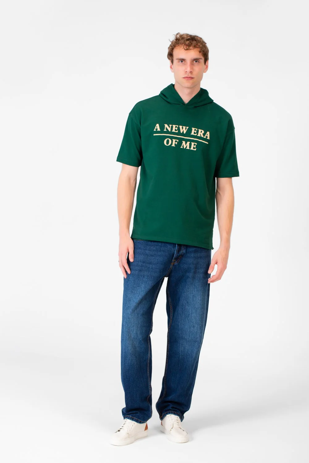 Men's Round Short Sleeves Regular Fit Summer Melton Hood T-shirt - Image 8