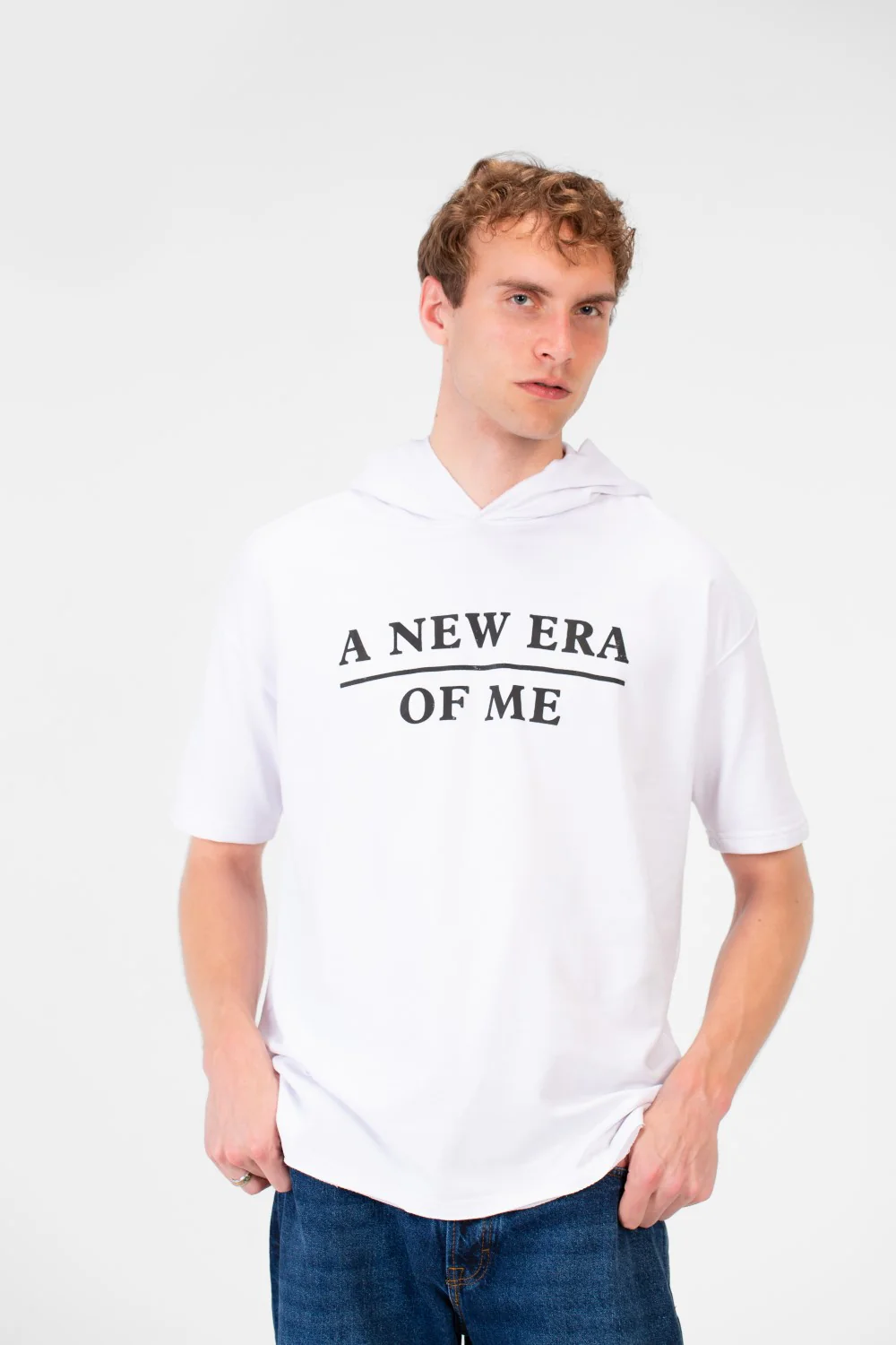 Men's Round Short Sleeves Regular Fit Summer Melton Hood T-shirt - Image 9