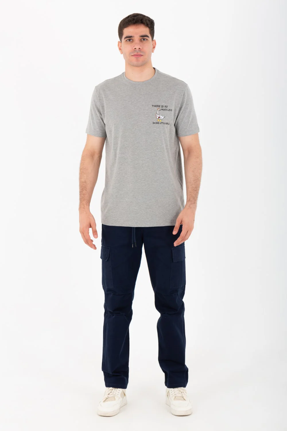 Mens Round Slim Fit Printed T-shirt With Single Lycra Material - Image 3