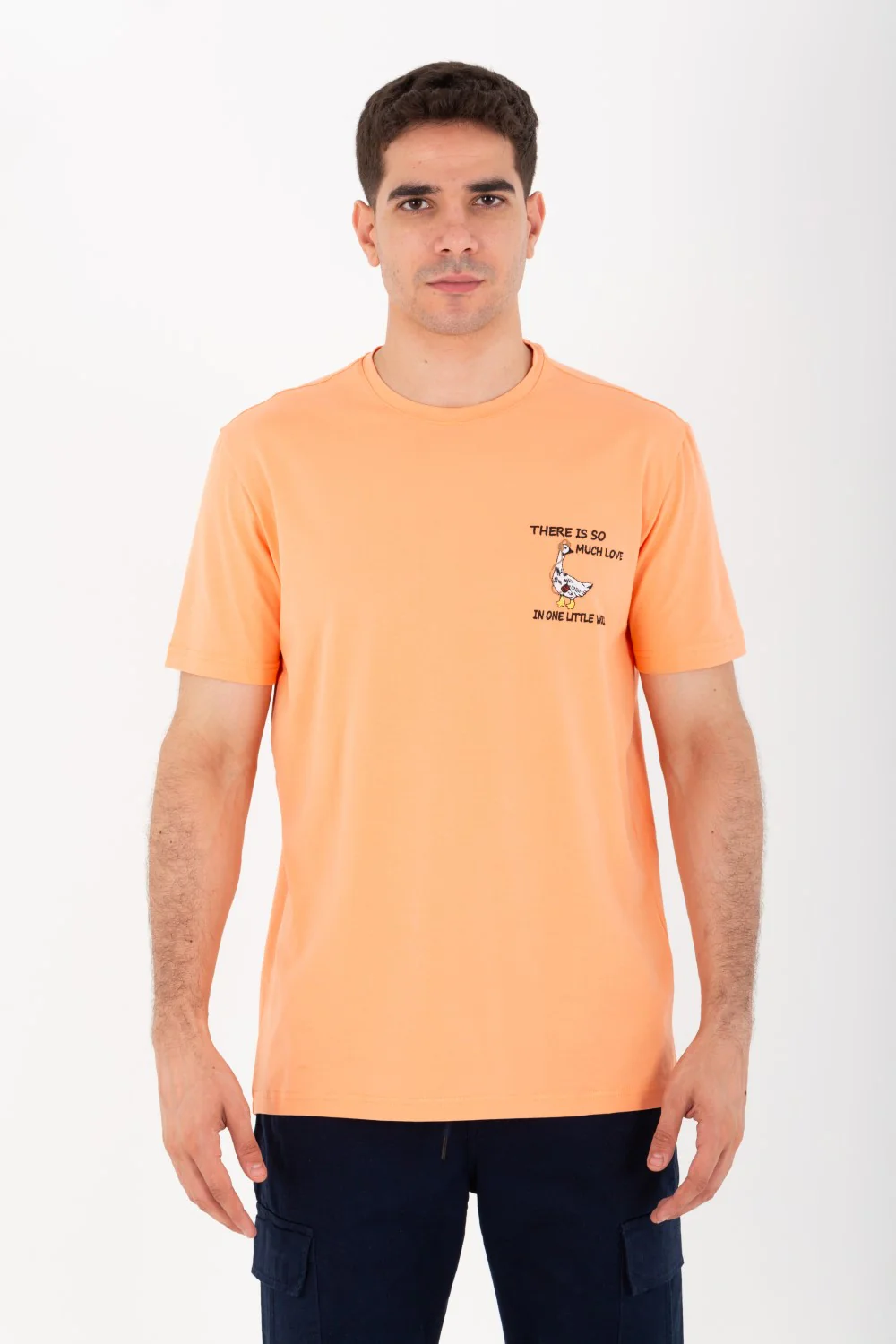 Mens Round Slim Fit Printed T-shirt With Single Lycra Material - Image 4