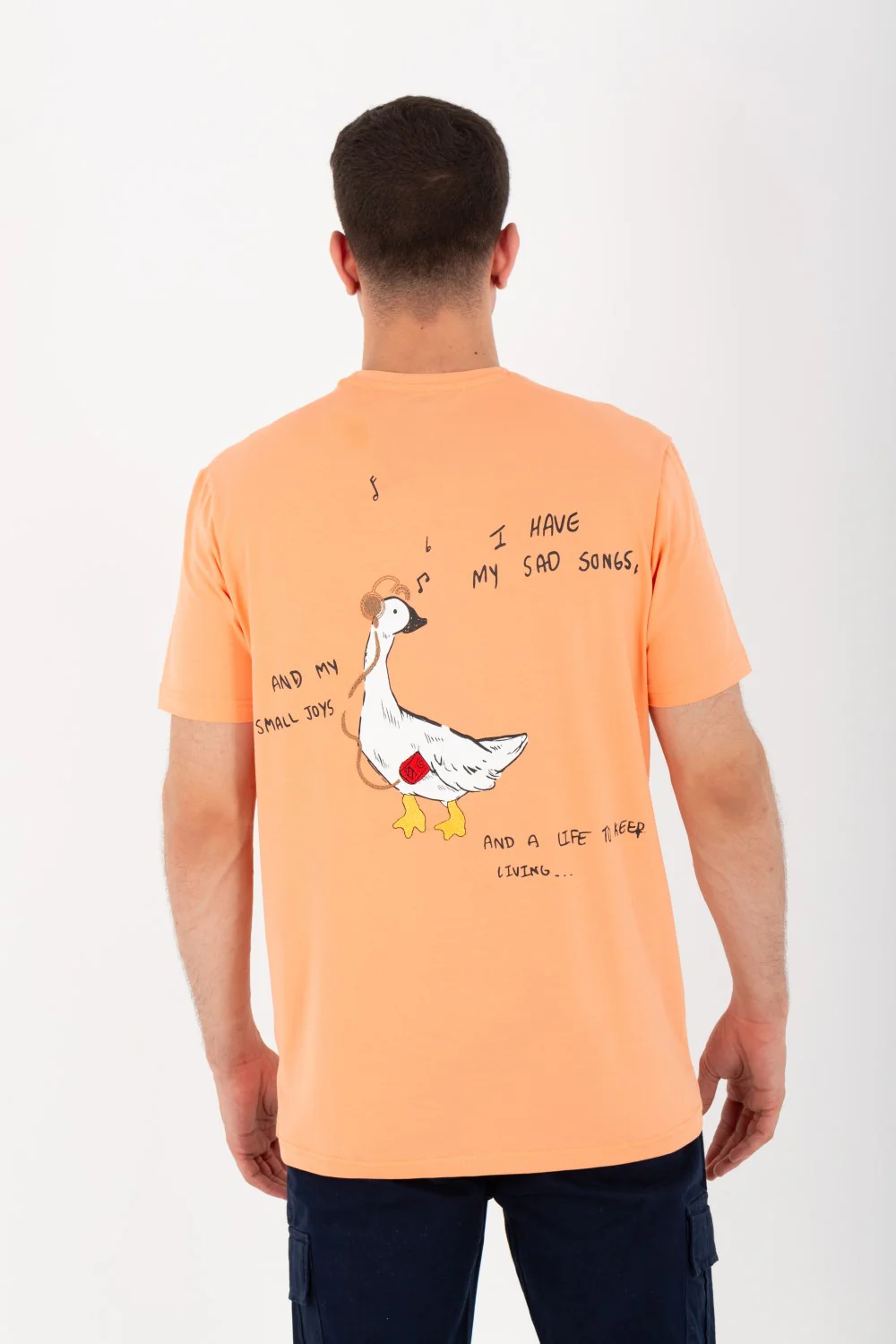 Mens Round Slim Fit Printed T-shirt With Single Lycra Material - Image 5