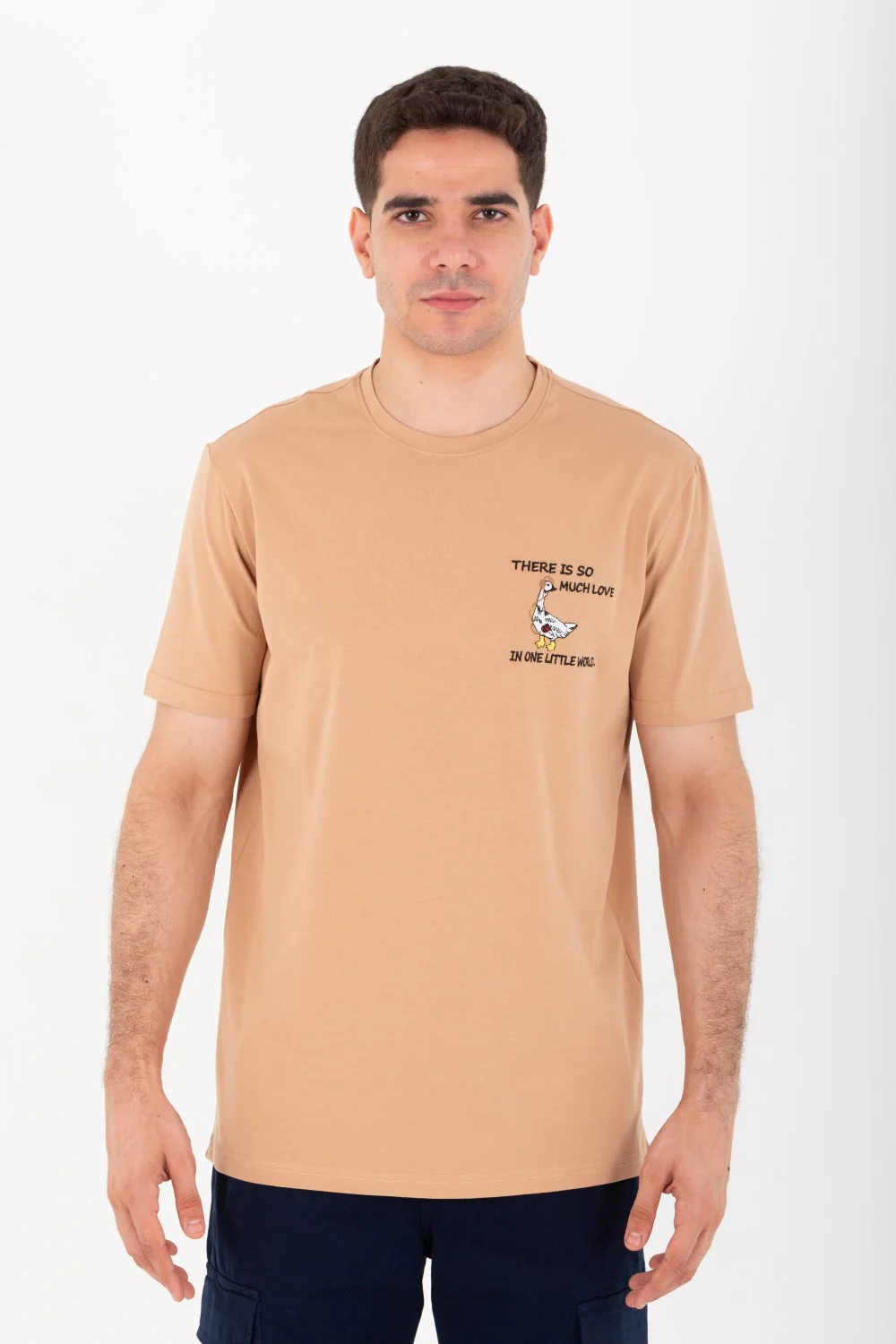 Mens Round Slim Fit Printed T-shirt With Single Lycra Material - Image 7