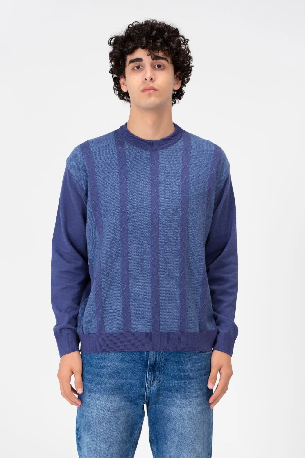 Men's Round Striped Long Sleeve Pullover - Image 4