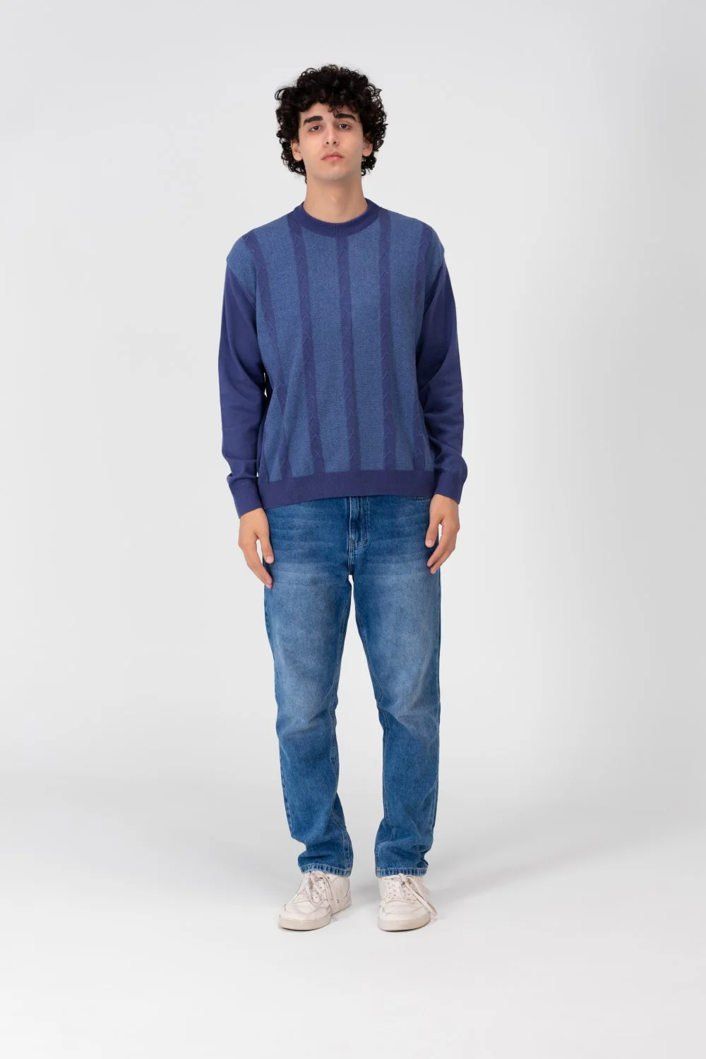Men's Round Striped Long Sleeve Pullover - Image 6