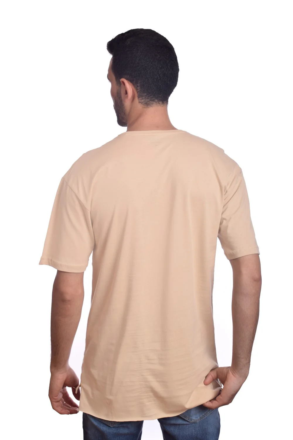 Men's Rounded Neck Basic Cotton Unique Design Regular Fit T-shirt - Image 2