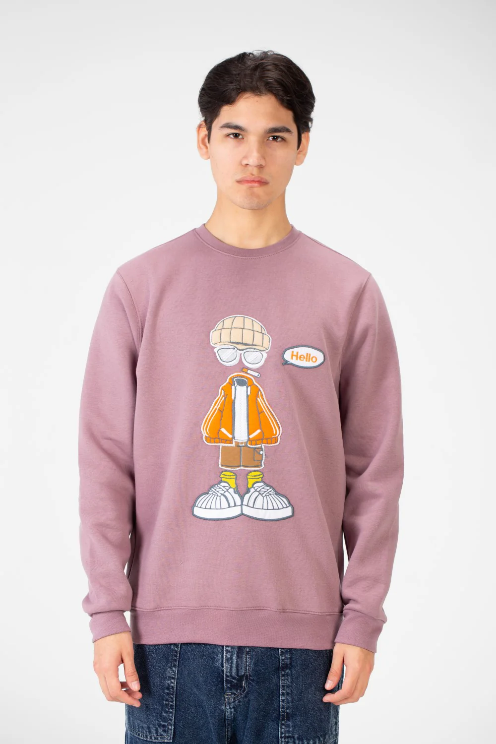 Men's Rounded Neck Sweatshirt With Front Print - Image 5