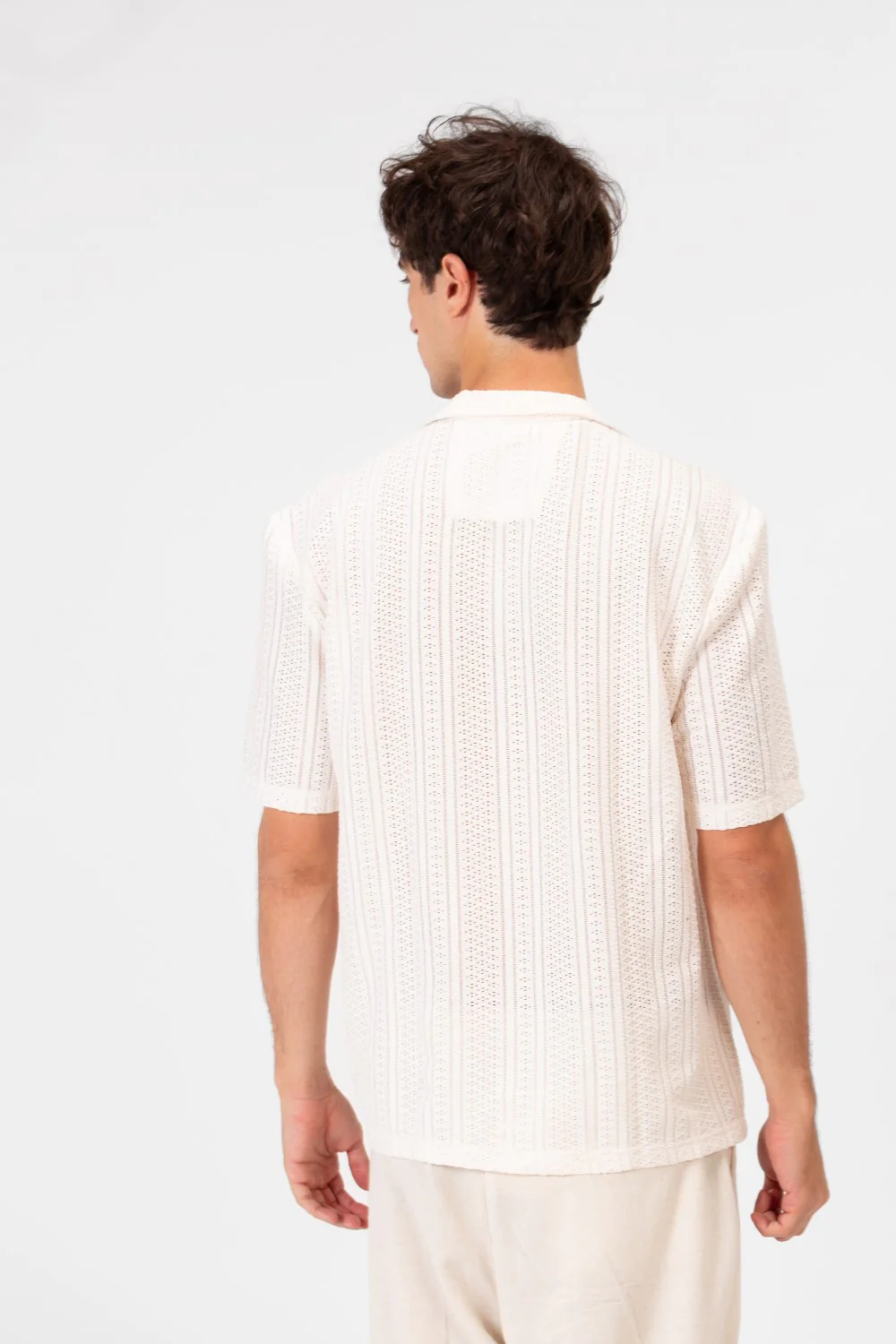 Men's Short Sleeve Mesh Breathable Slim Fit Transparent Shirt - Image 6