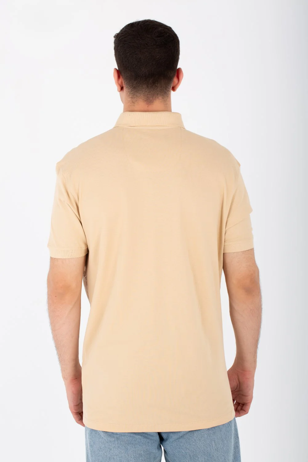 Mens Short Sleeve Slim Fit Polo T-shirt With Front Print - Image 2
