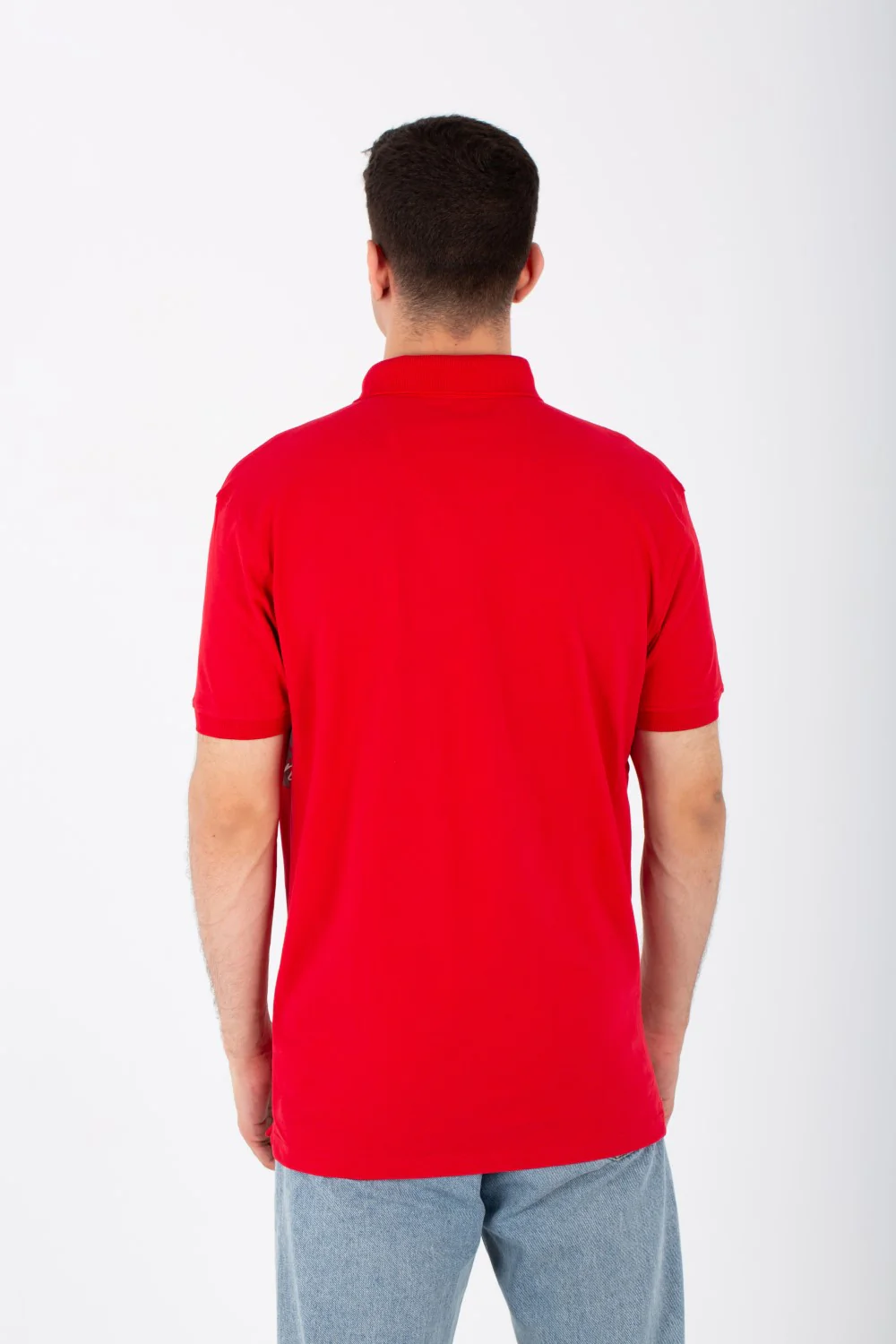 Mens Short Sleeve Slim Fit Polo T-shirt With Front Print - Image 8
