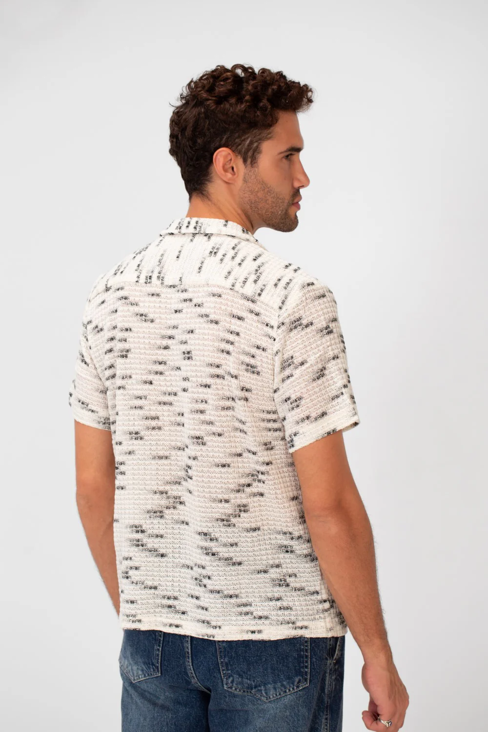 Men's Short Sleeve Slim Fit Transparent Modern Mesh Shirt - Image 2
