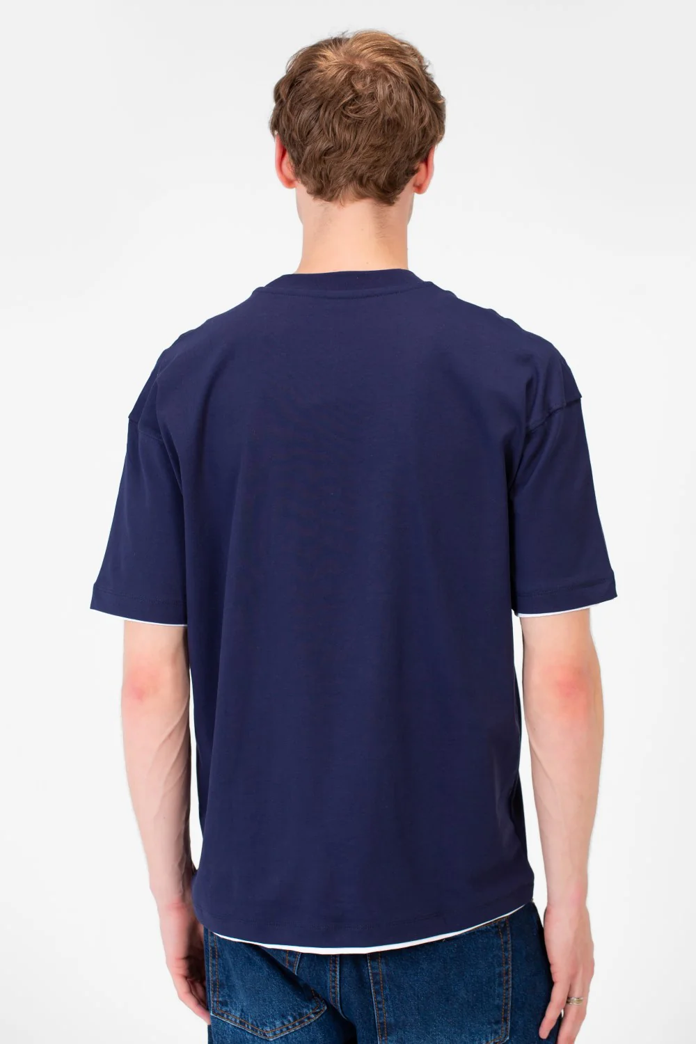 Men's Short-Sleeved Regular Fit T-shirt With Front Text Print And Round Neck - Image 10