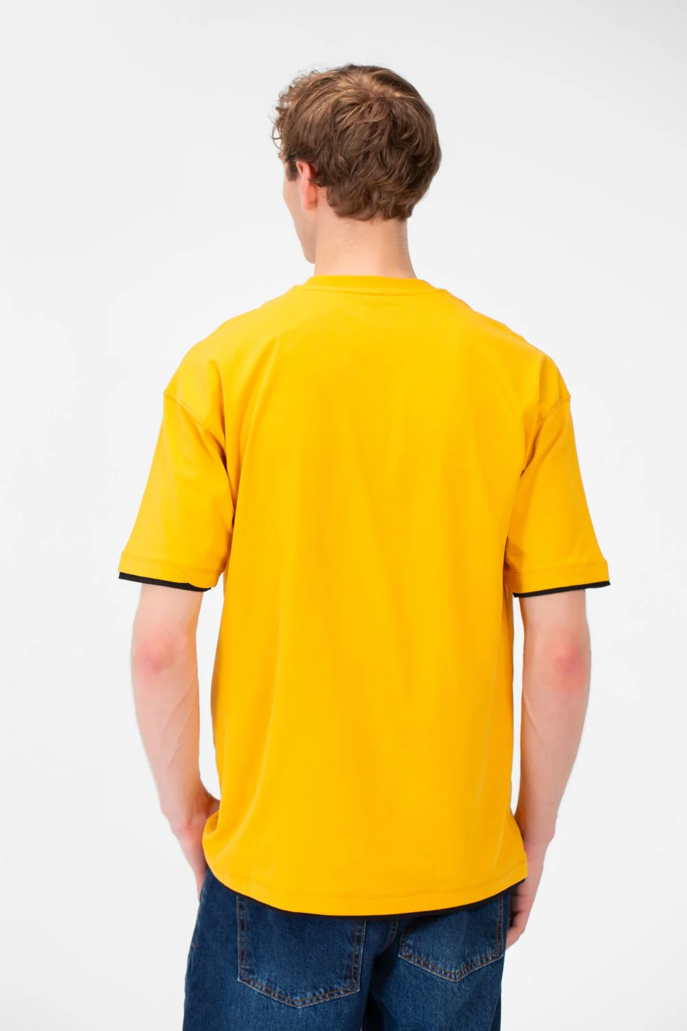 Men's Short-Sleeved Regular Fit T-shirt With Front Text Print And Round Neck - Image 14