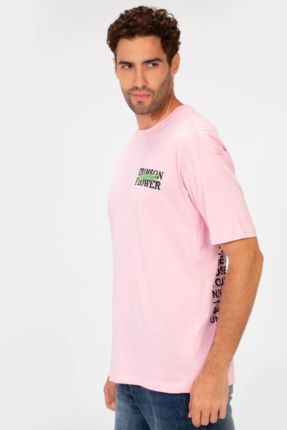 Men's Short Sleeves Regular Fit Round Neck Brasola Rose Print T-shirt - Image 7