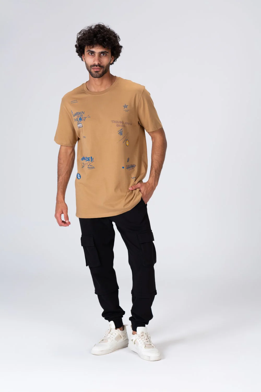 Mens Short Sleeves T-shirt With Front And Back Print - Image 3