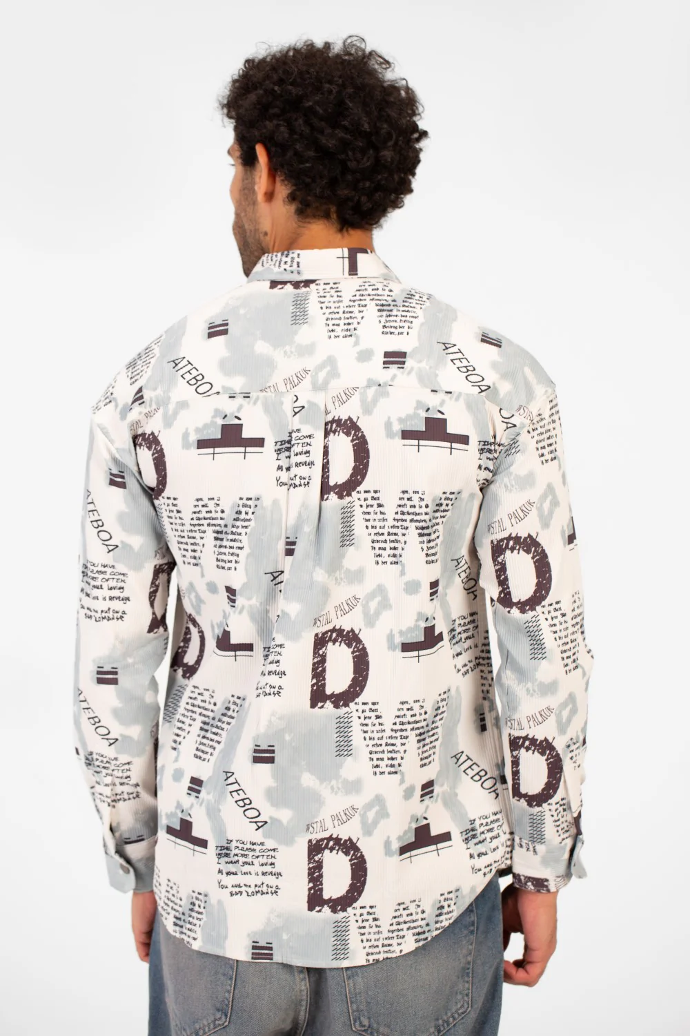 Men's Slim Fit All Over Print Long Sleeve Shirt With Front Pocket - Image 6