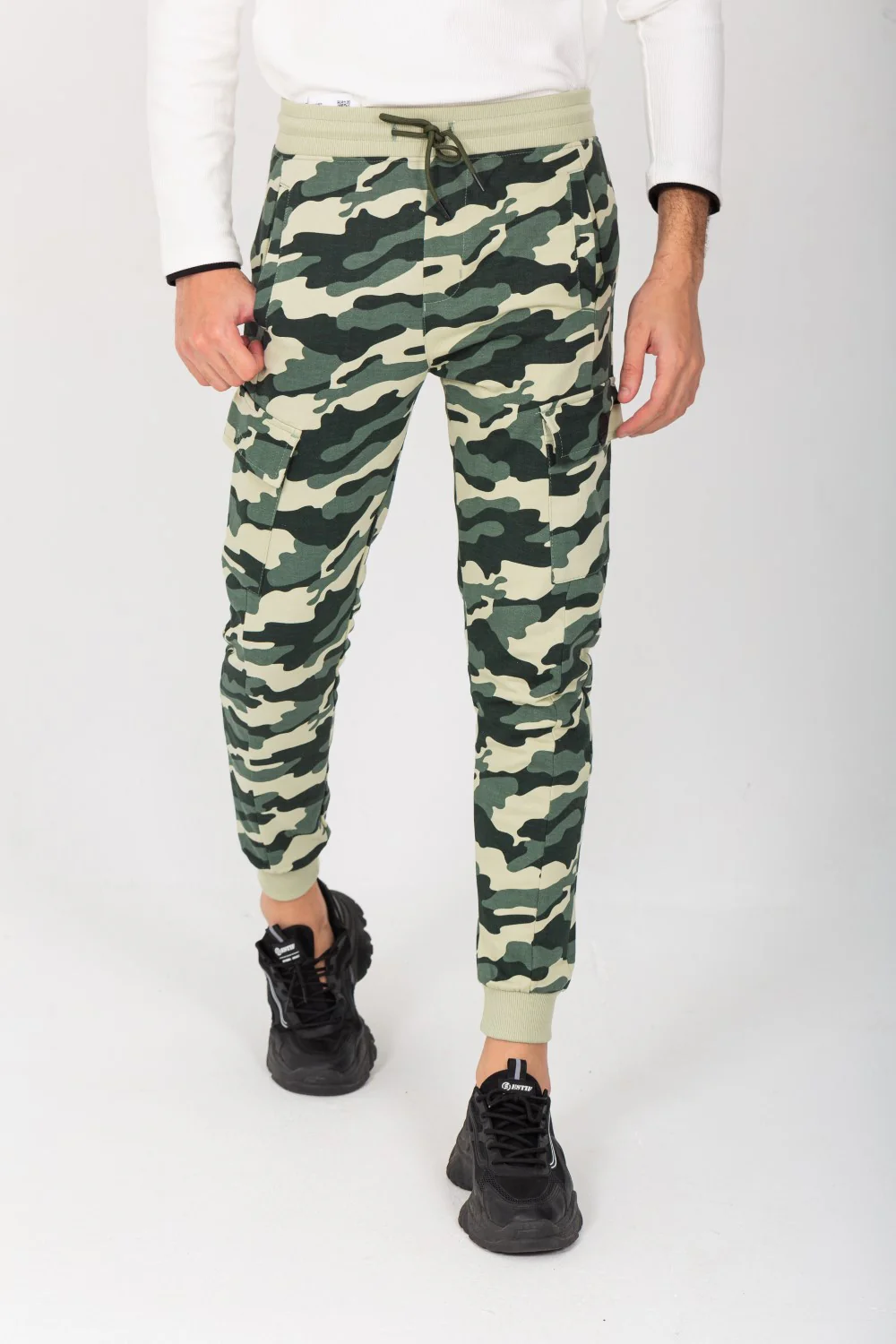 Men's Slim Fit Army Baggy Sports Soft Melton Camouflage Sweatpants - Image 9