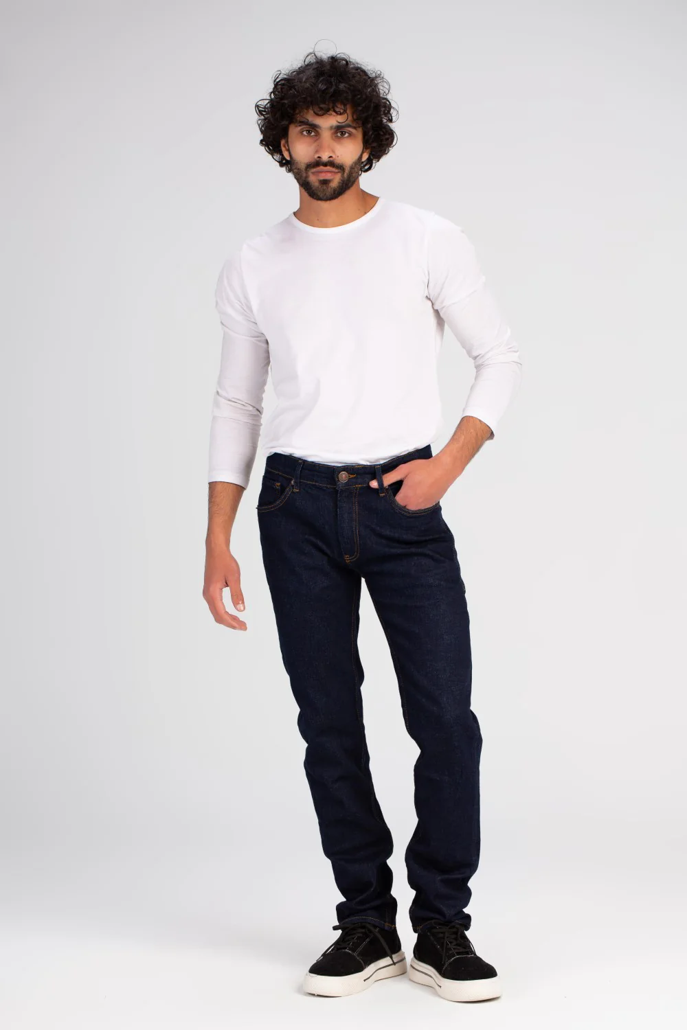 Men's Slim Fit Basic Five Pockets Used Jeans Pants - Image 3